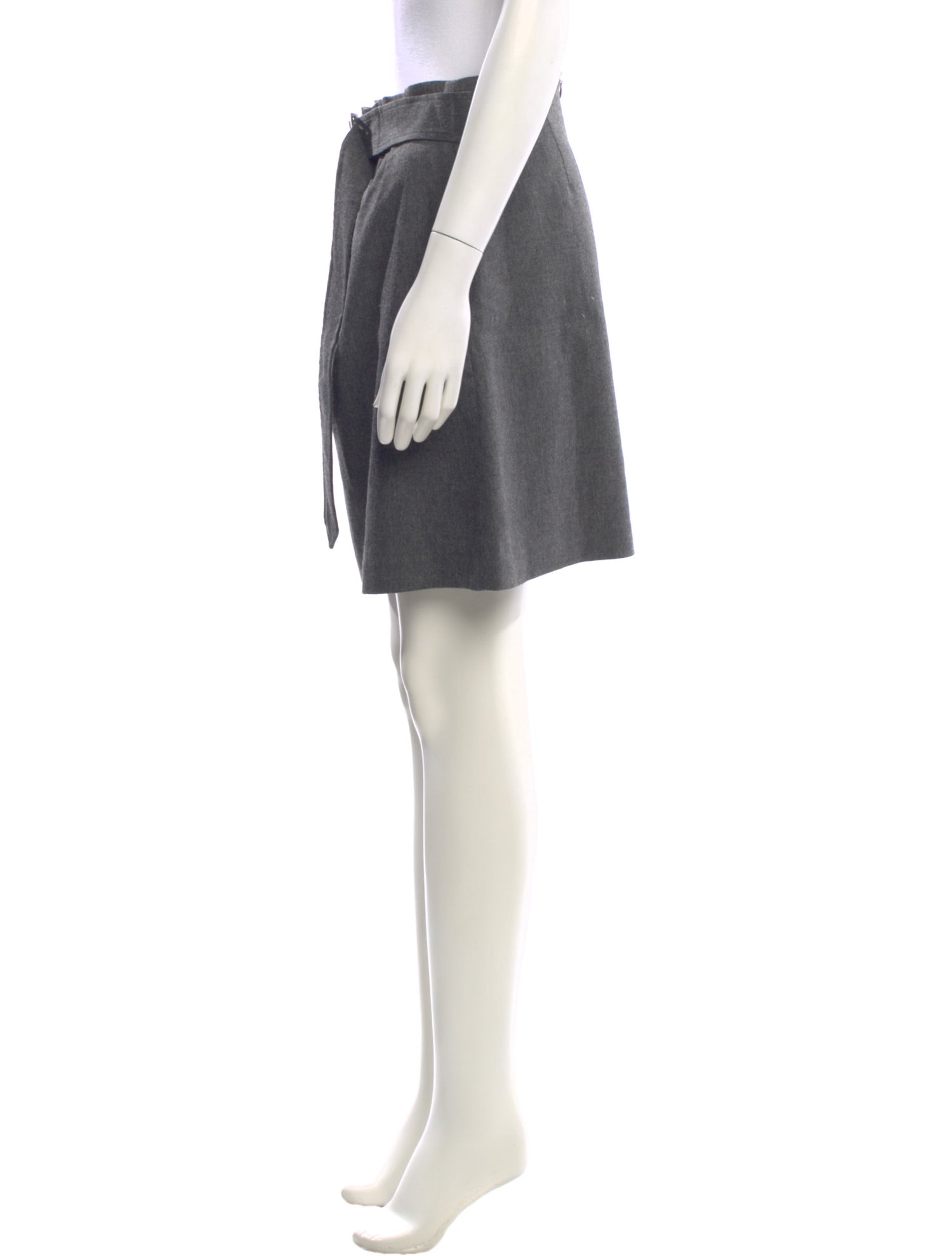 Jil Sander Navy Pleated Accents Mini Skirt