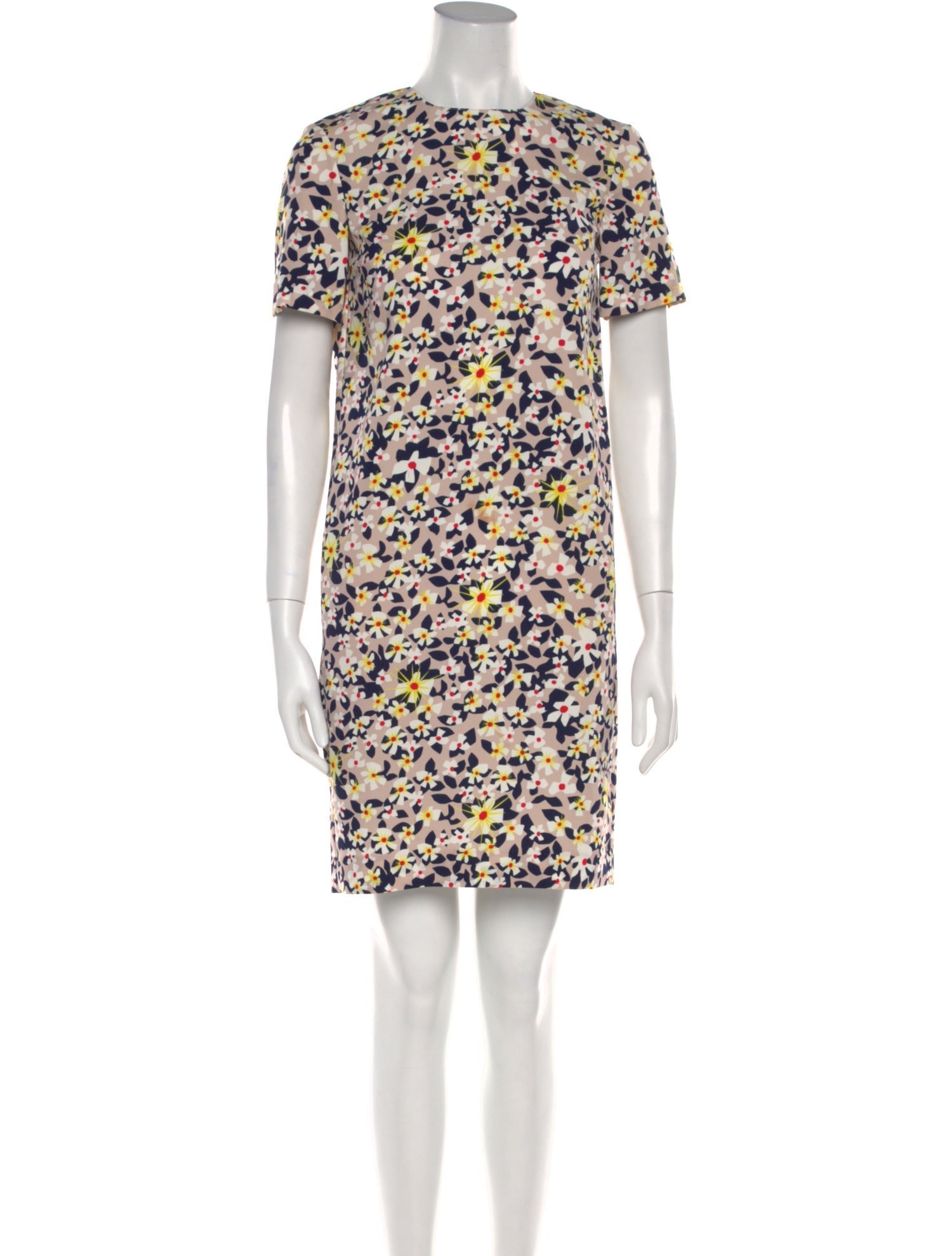 Jil Sander Navy Floral Print Mini Dress
