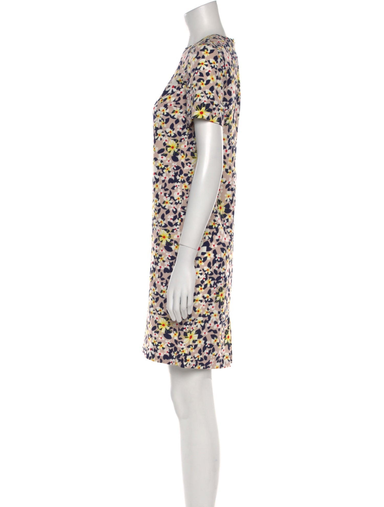 Jil Sander Navy Floral Print Mini Dress