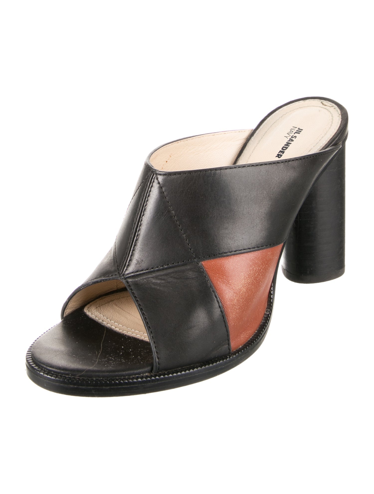 Jil Sander Navy Leather Slides