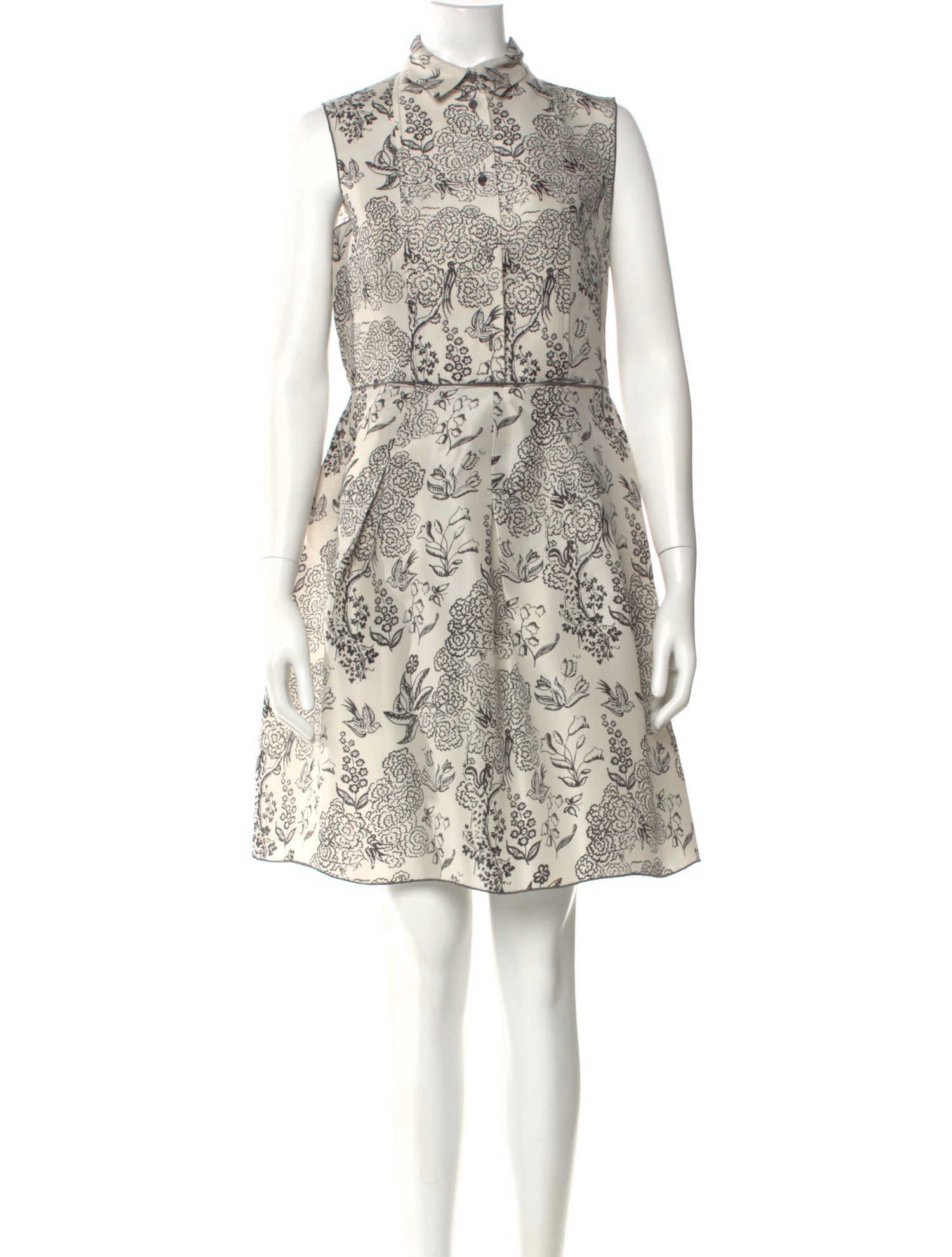 Jil Sander Navy Silk Knee-Length Dress