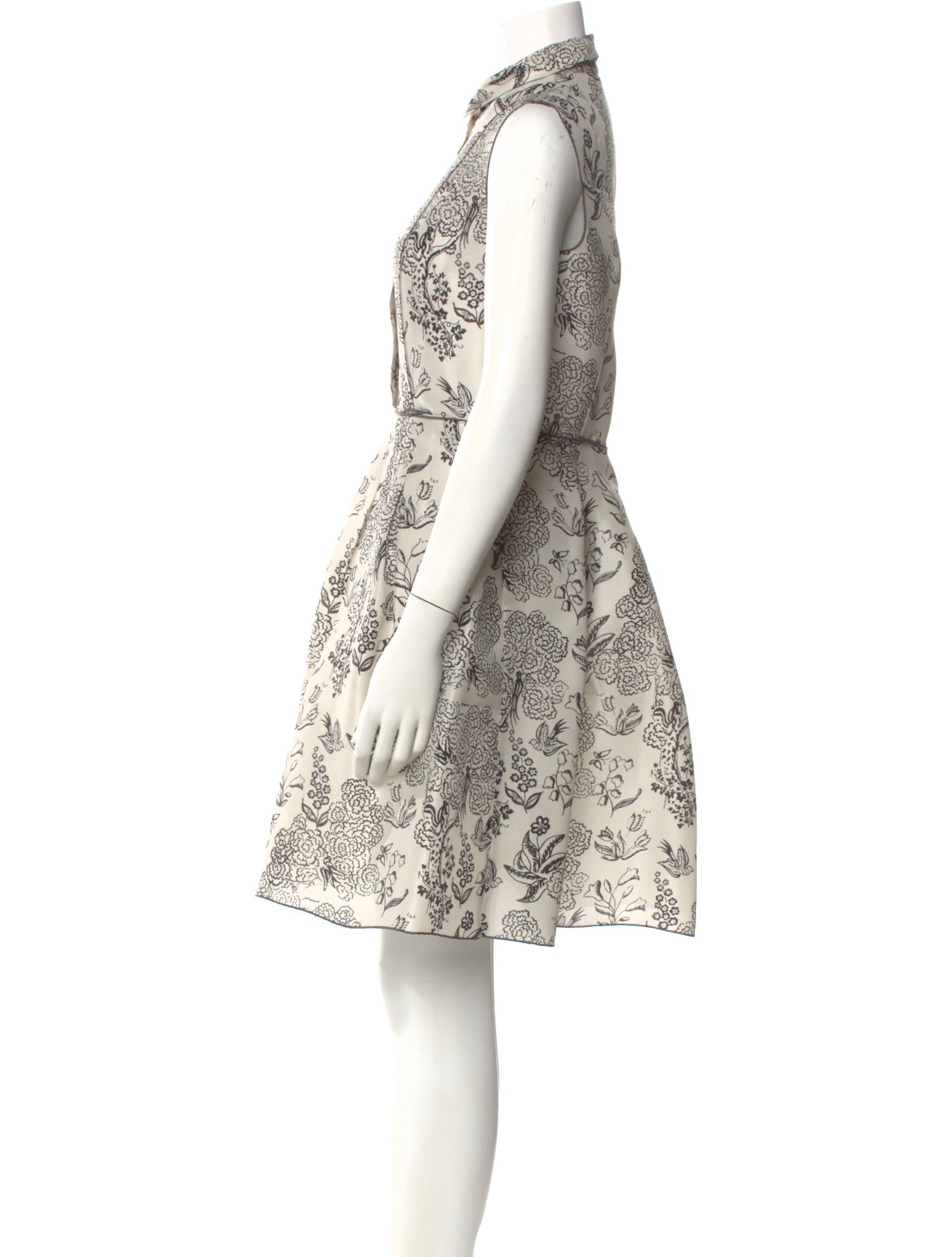 Jil Sander Navy Silk Knee-Length Dress