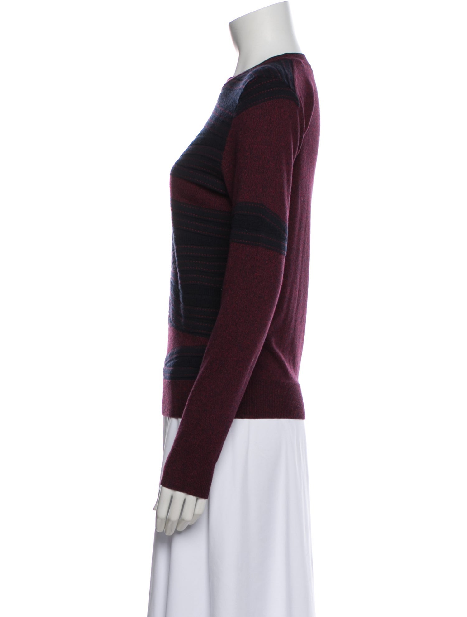 Jil Sander Navy Wool Striped Sweater