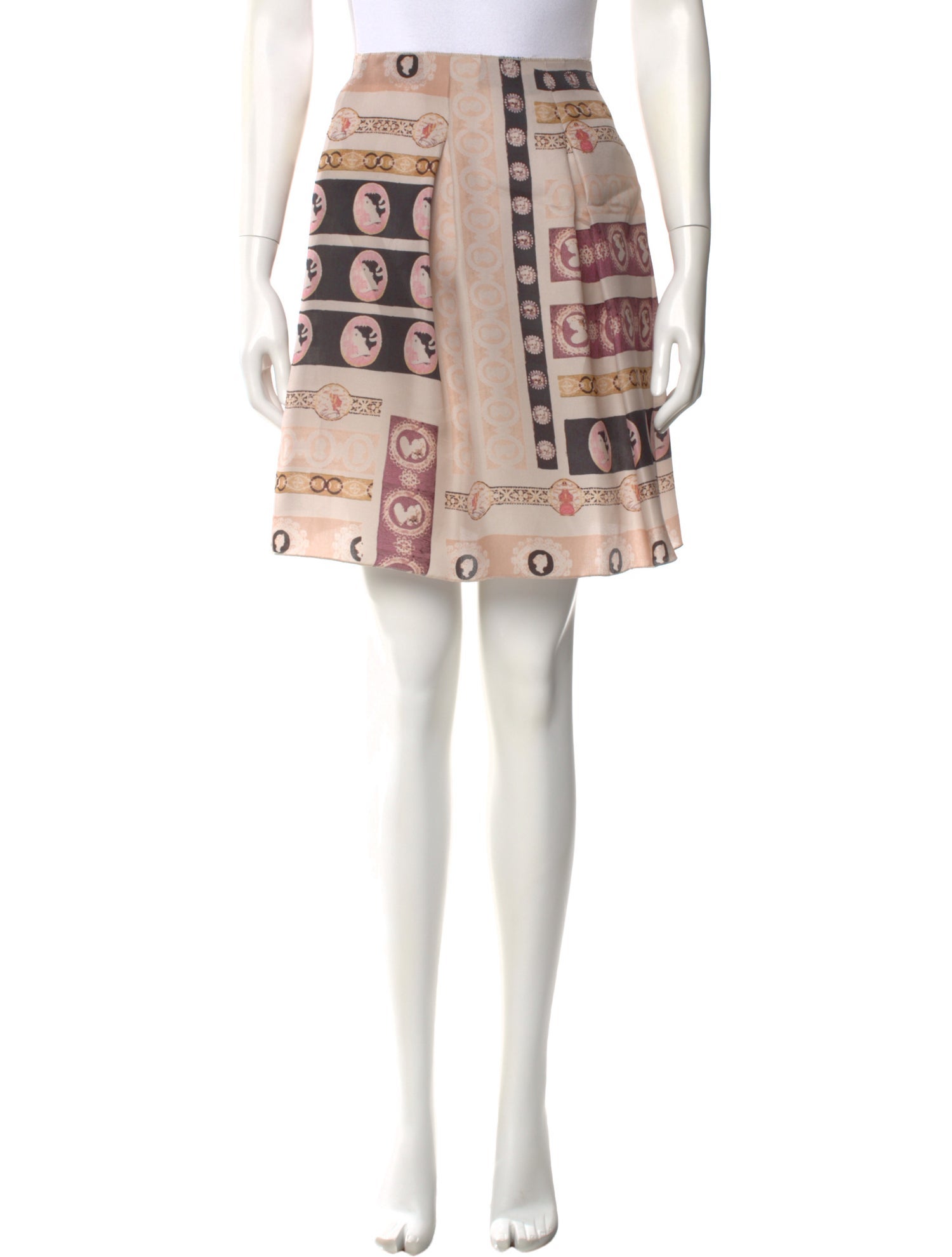 Jil Sander Navy Silk Knee-Length Skirt