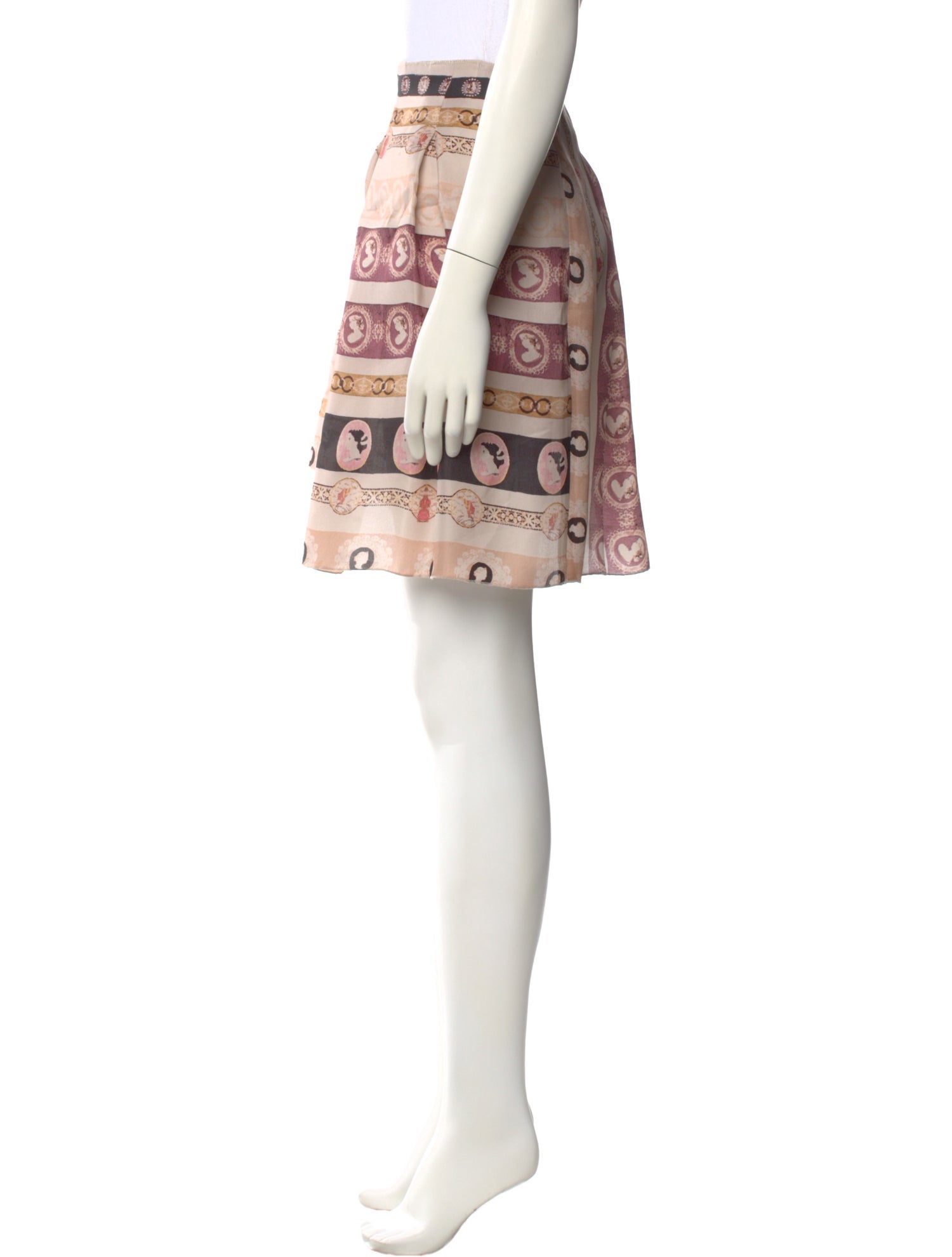 Jil Sander Navy Silk Knee-Length Skirt