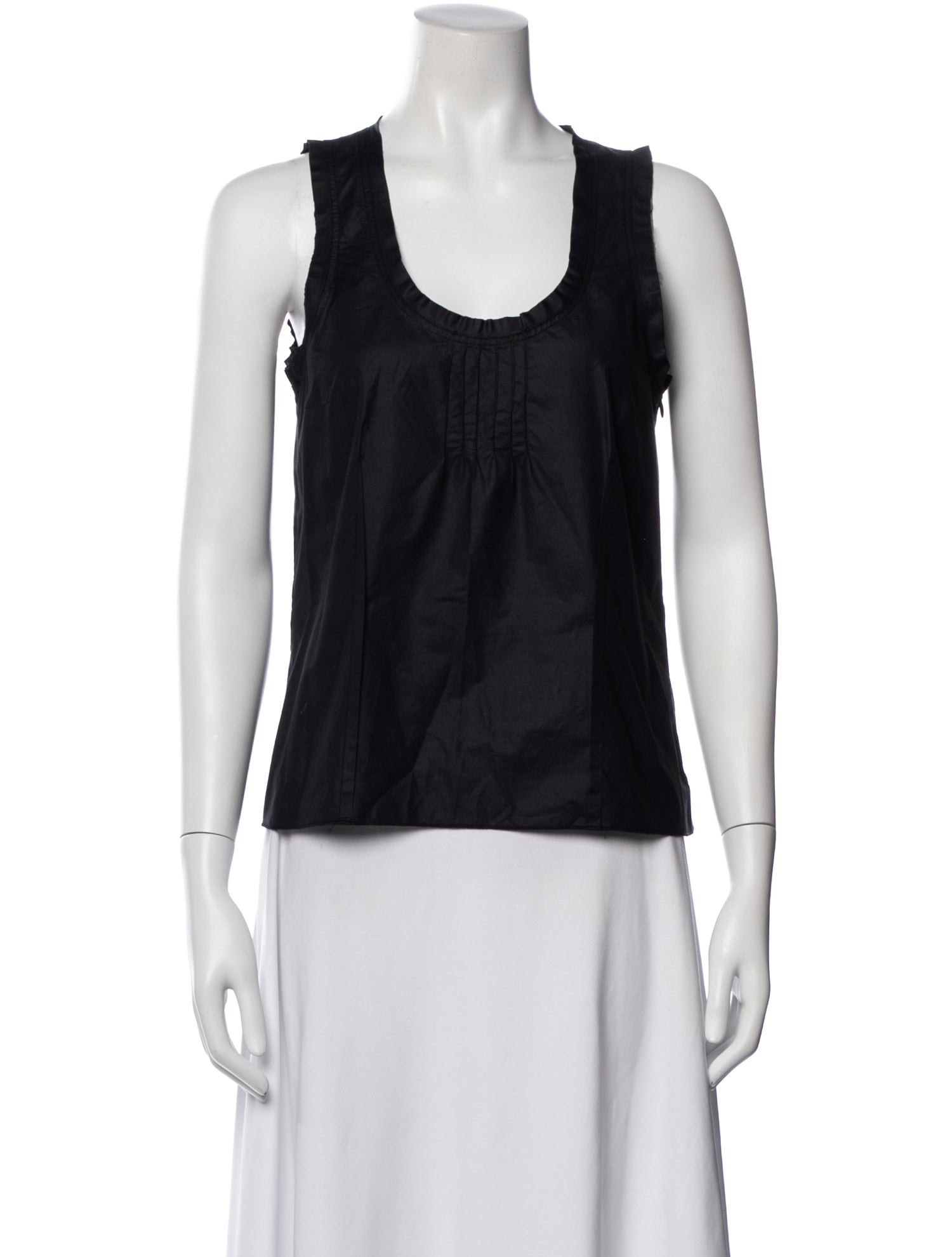 Jil Sander Navy Scoop Neck Sleeveless Top