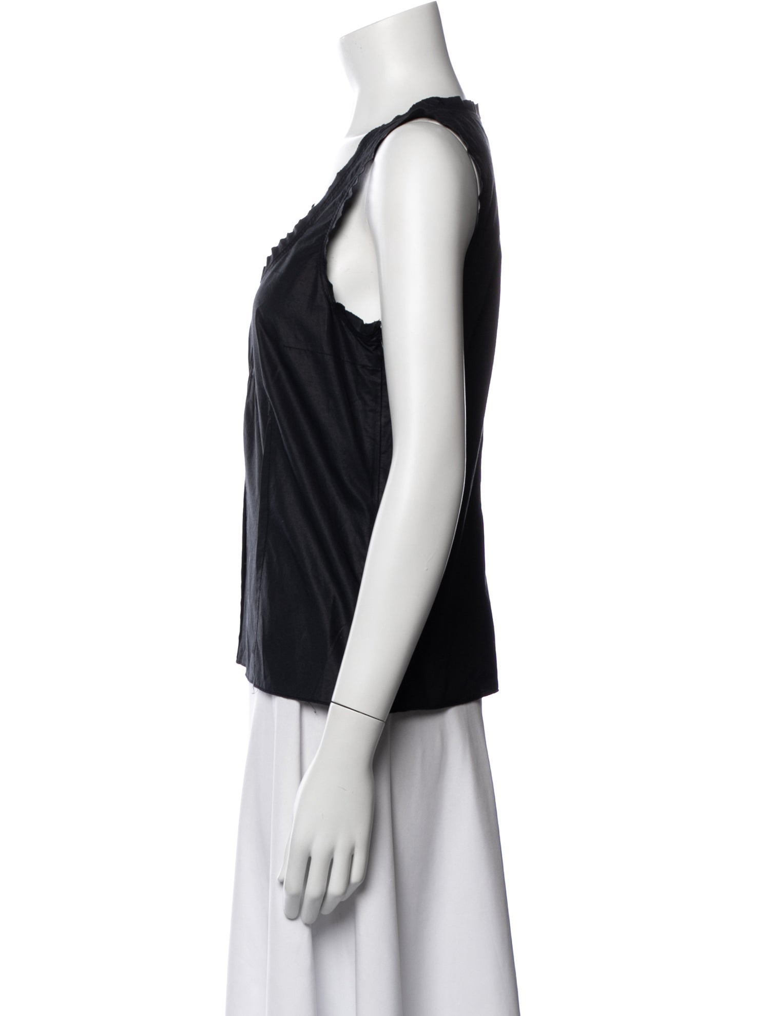 Jil Sander Navy Scoop Neck Sleeveless Top