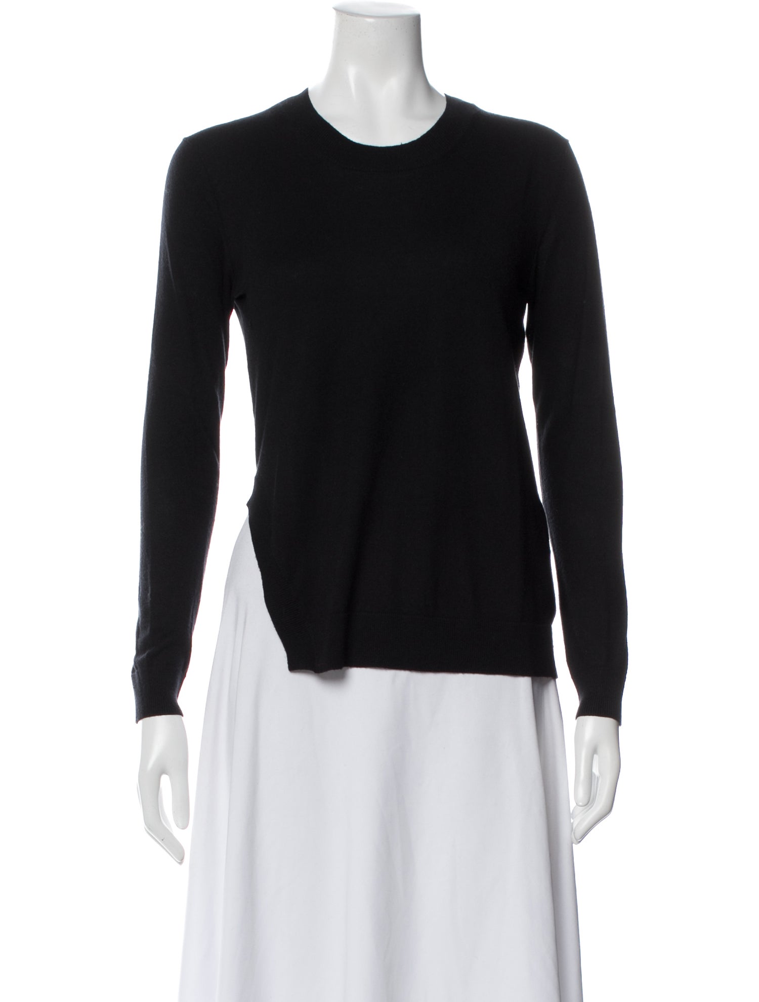 Jil Sander Navy Silk Crew Neck Sweater