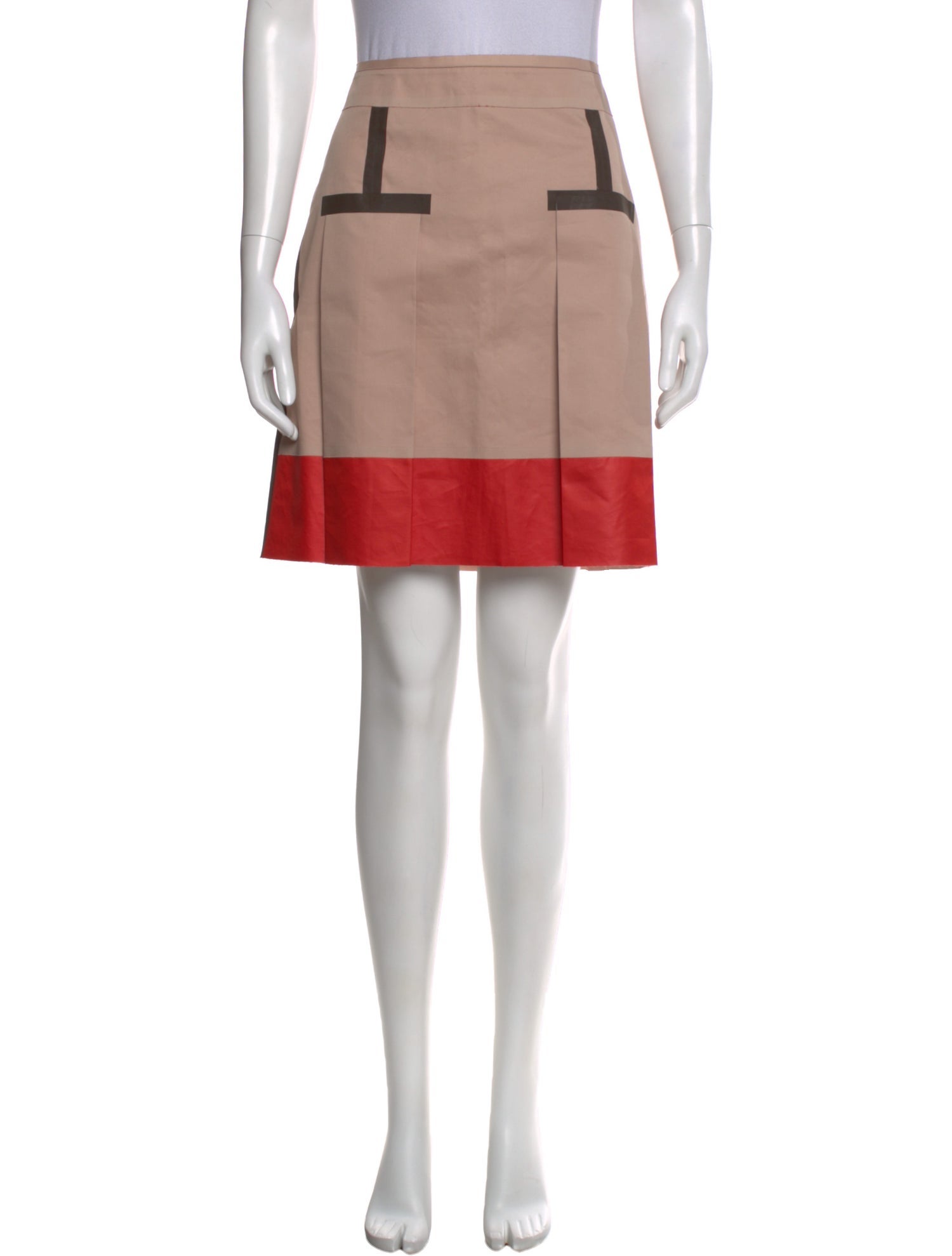 Jil Sander Navy Colorblock Pattern Mini Skirt