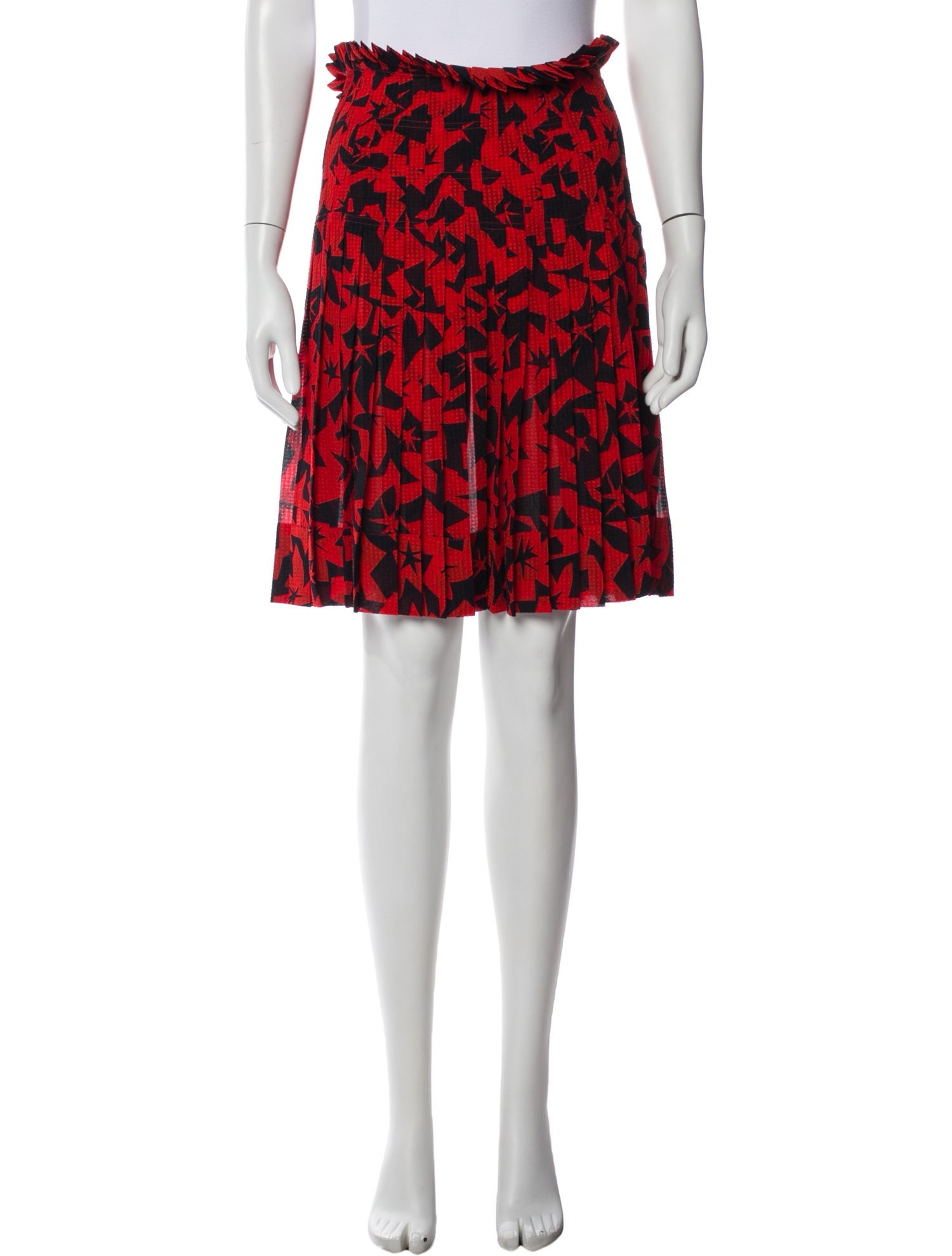Jil Sander Navy Printed Knee-Length Skirt