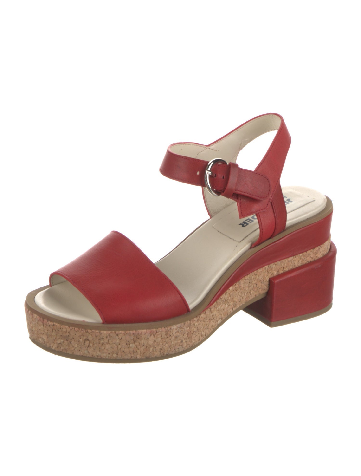 Jil Sander Navy Leather Slingback Sandals