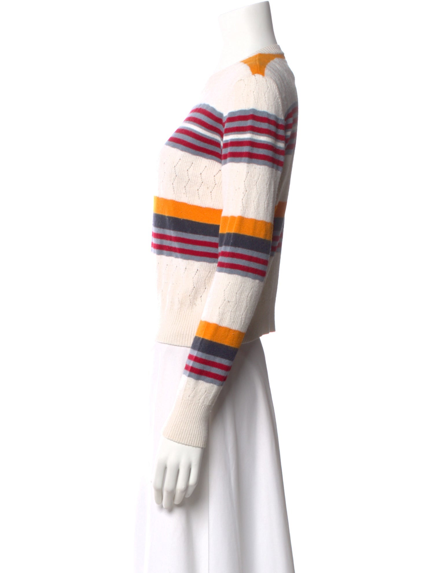 Jil Sander Navy Wool Striped Sweater