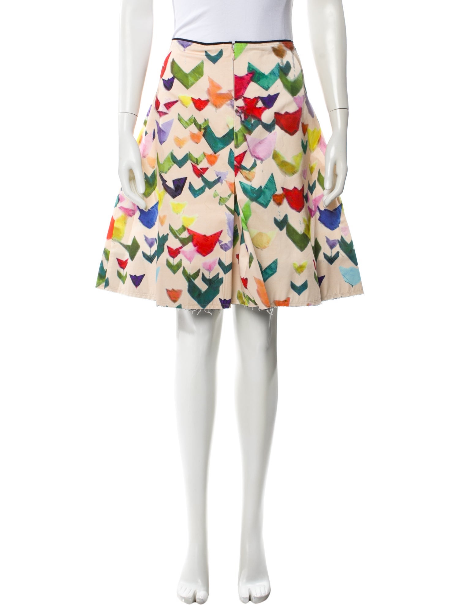 Jil Sander Navy Printed Knee-Length Skirt