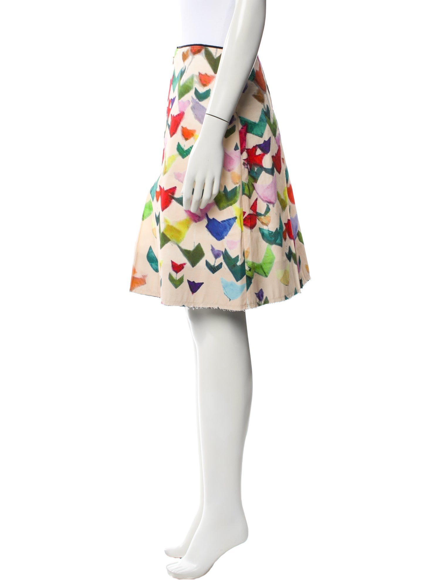 Jil Sander Navy Printed Knee-Length Skirt