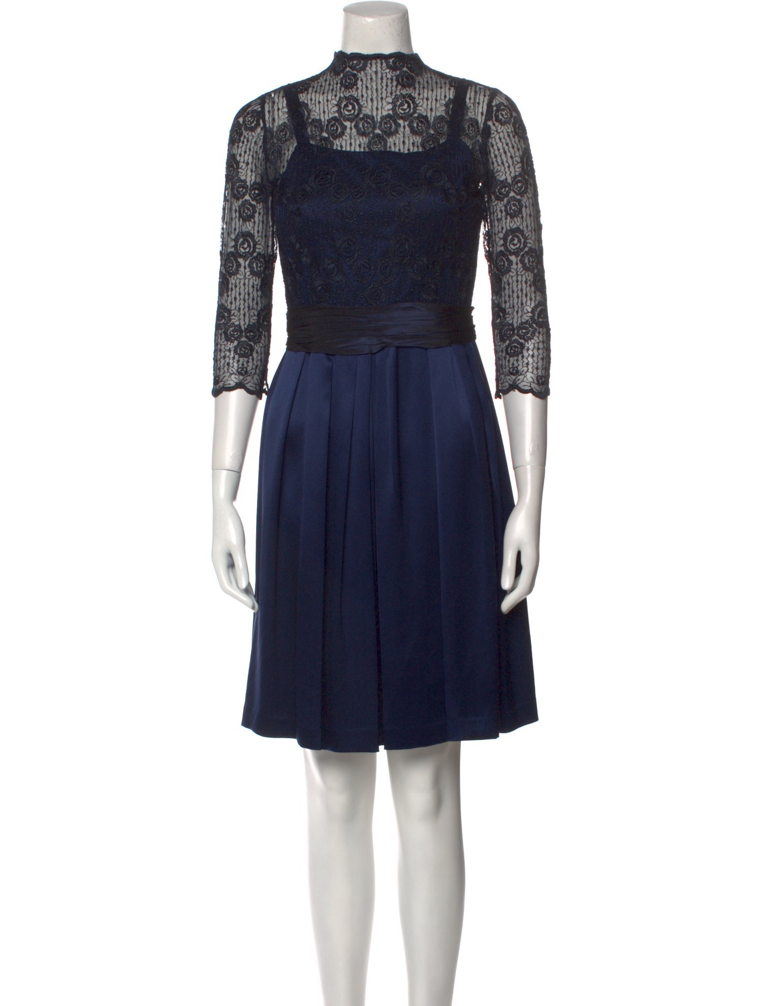 Jon Valdi Couture Lace Pattern Mini Dress