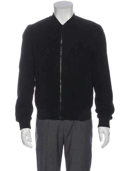 John Varvatos Star USA Suede Bomber Jacket Black