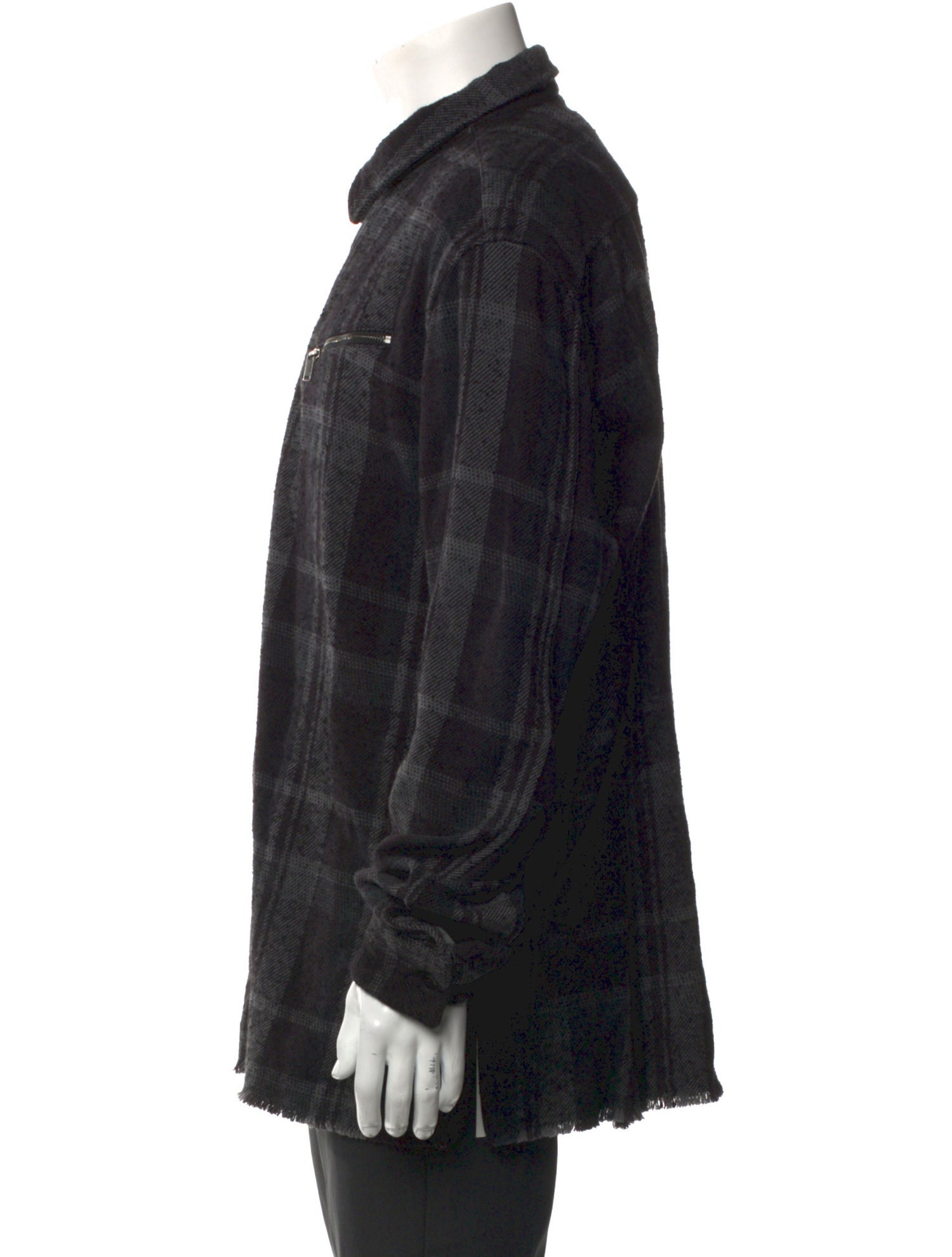 John Varvatos Star USA Plaid Print Collar Polo Sweater