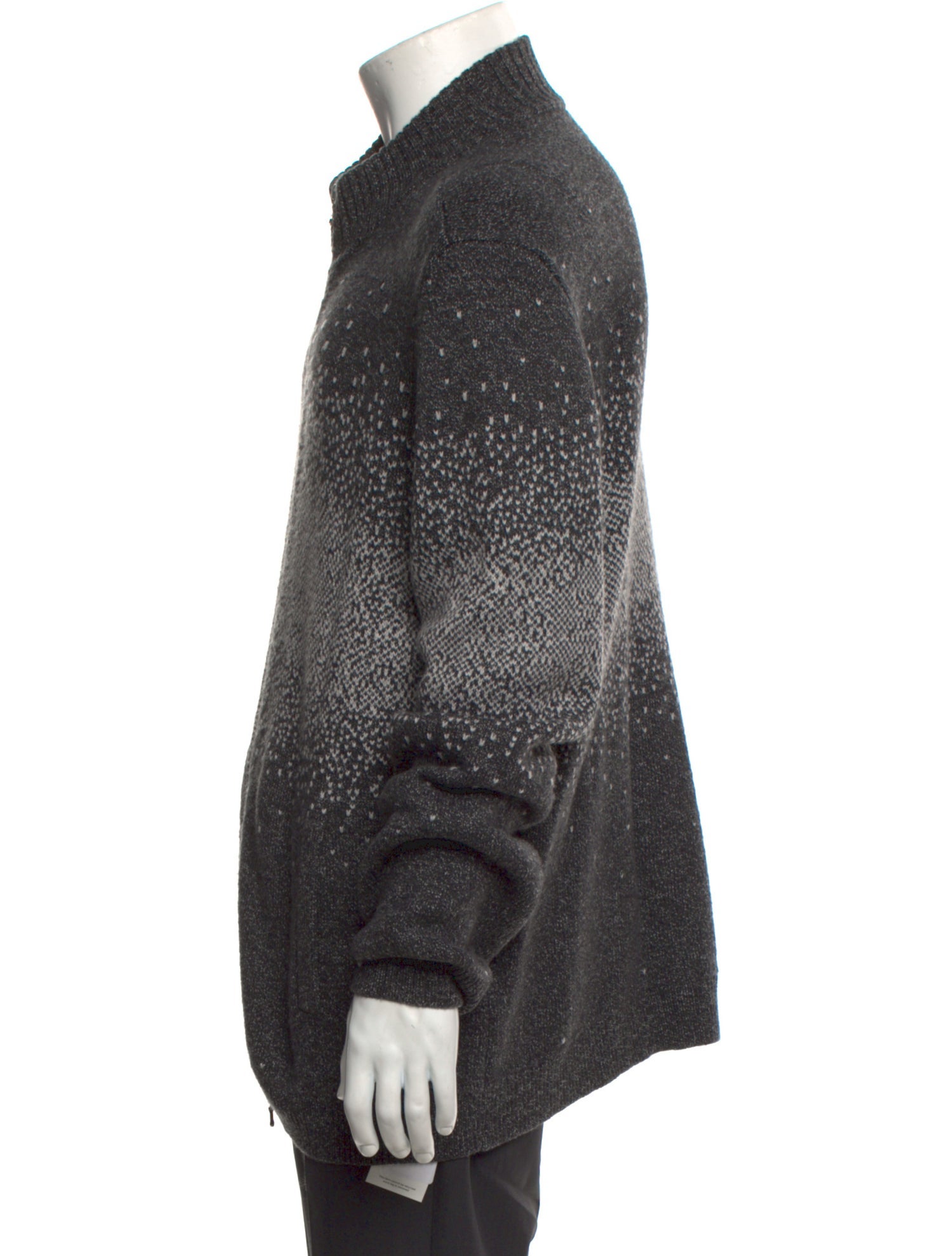 John Varvatos Star USA Printed Mock Neck Cardigan