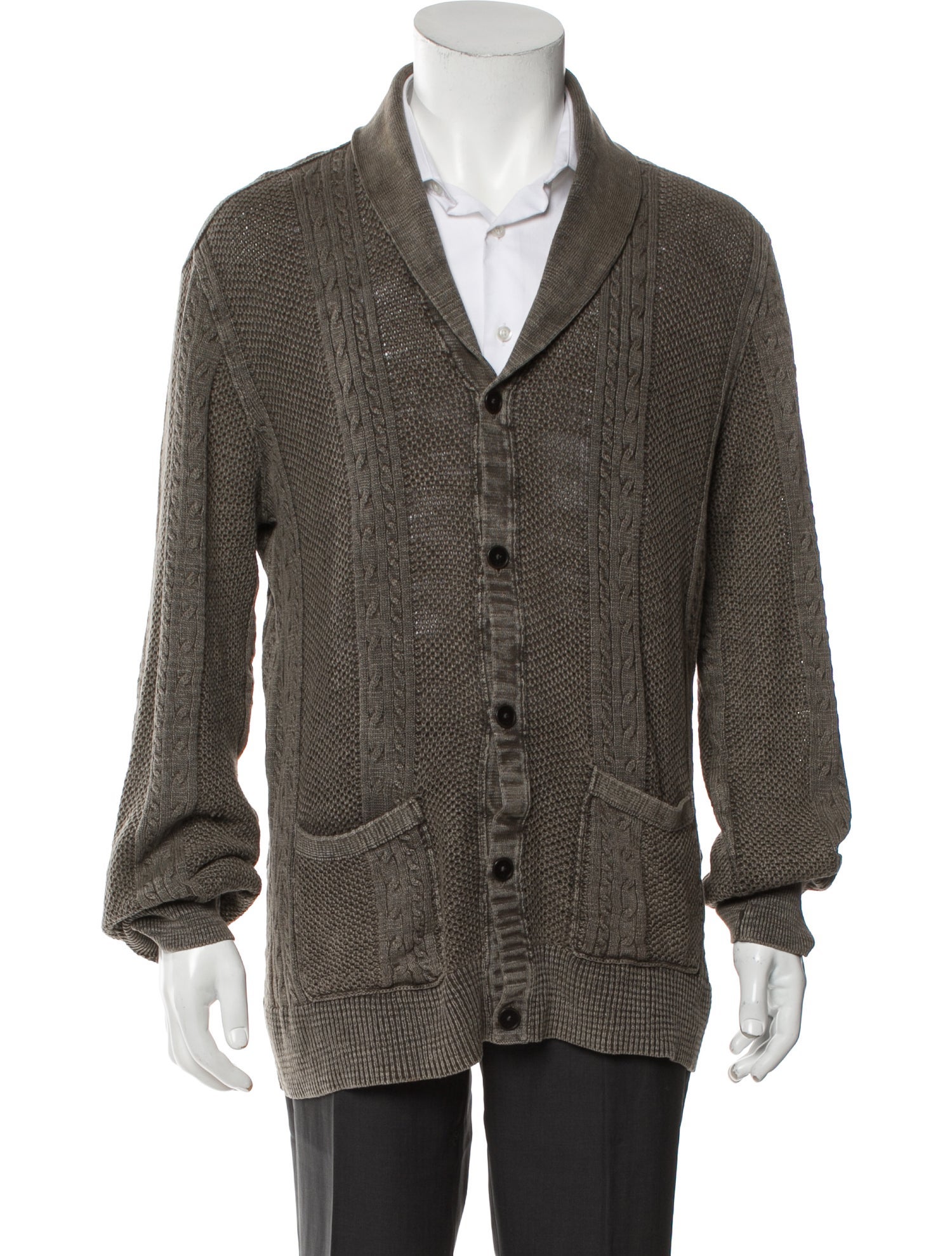 John Varvatos Star USA Printed Collar Cardigan
