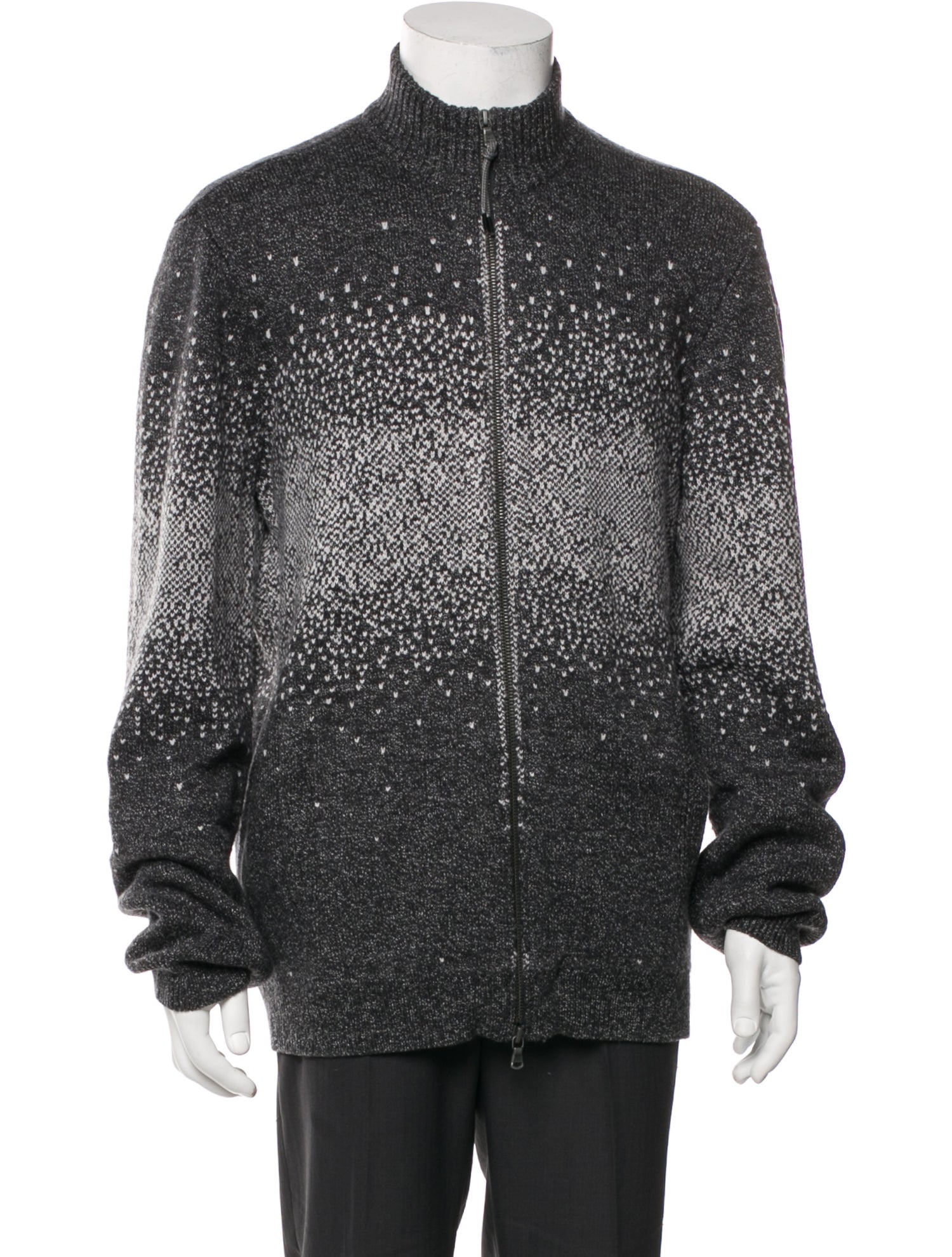 John Varvatos Star USA Printed Turtleneck Cardigan