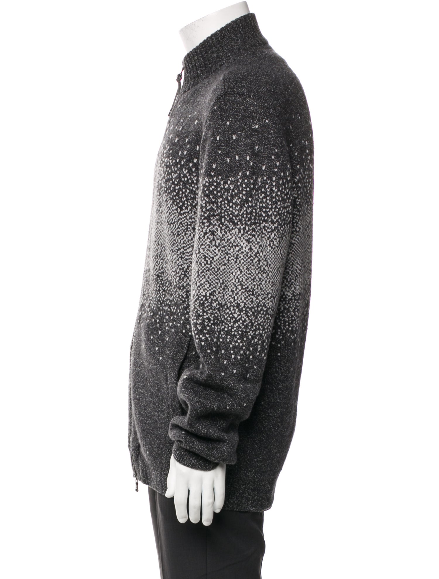 John Varvatos Star USA Printed Turtleneck Cardigan