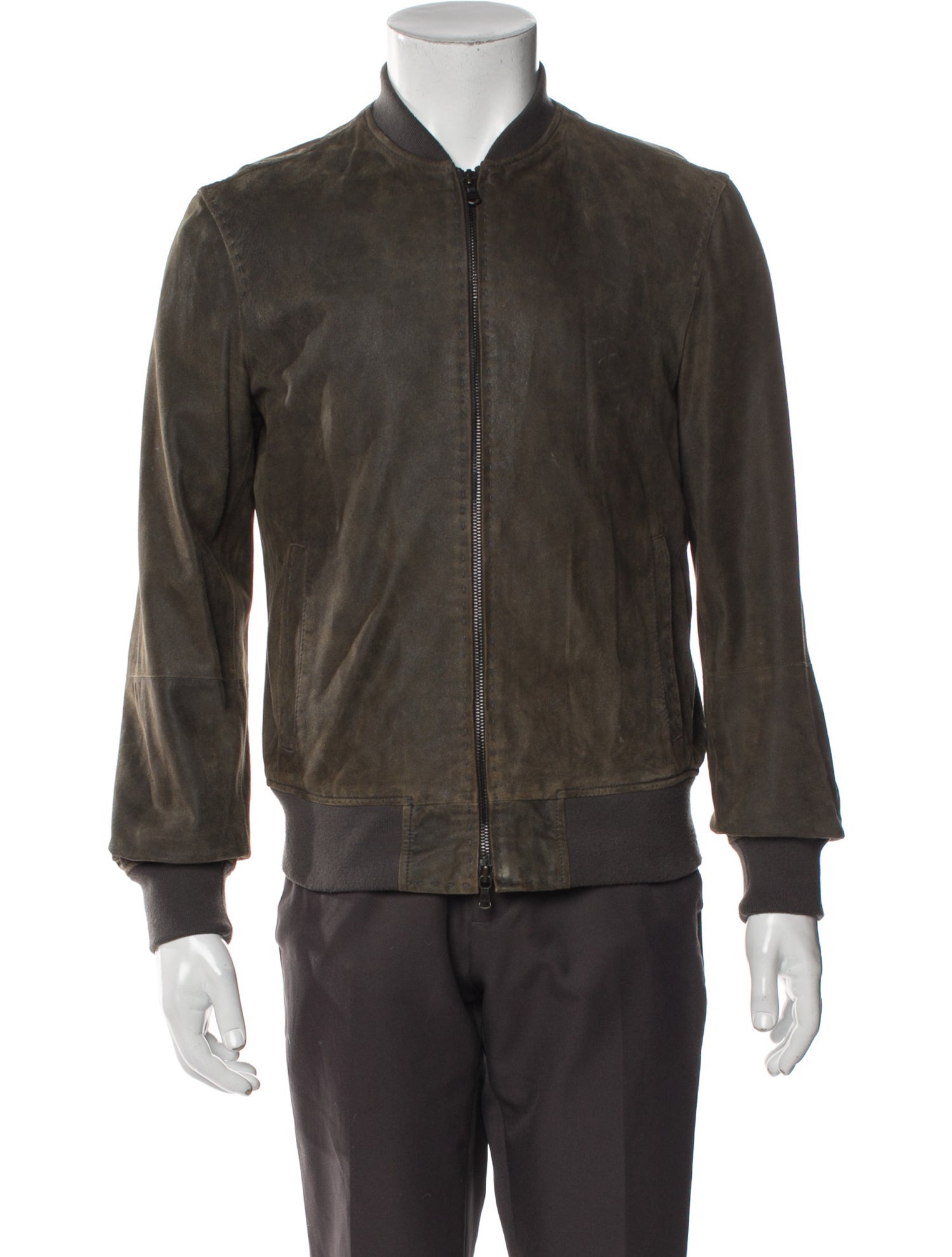 John Varvatos Star USA Goat Leather Bomber Jacket