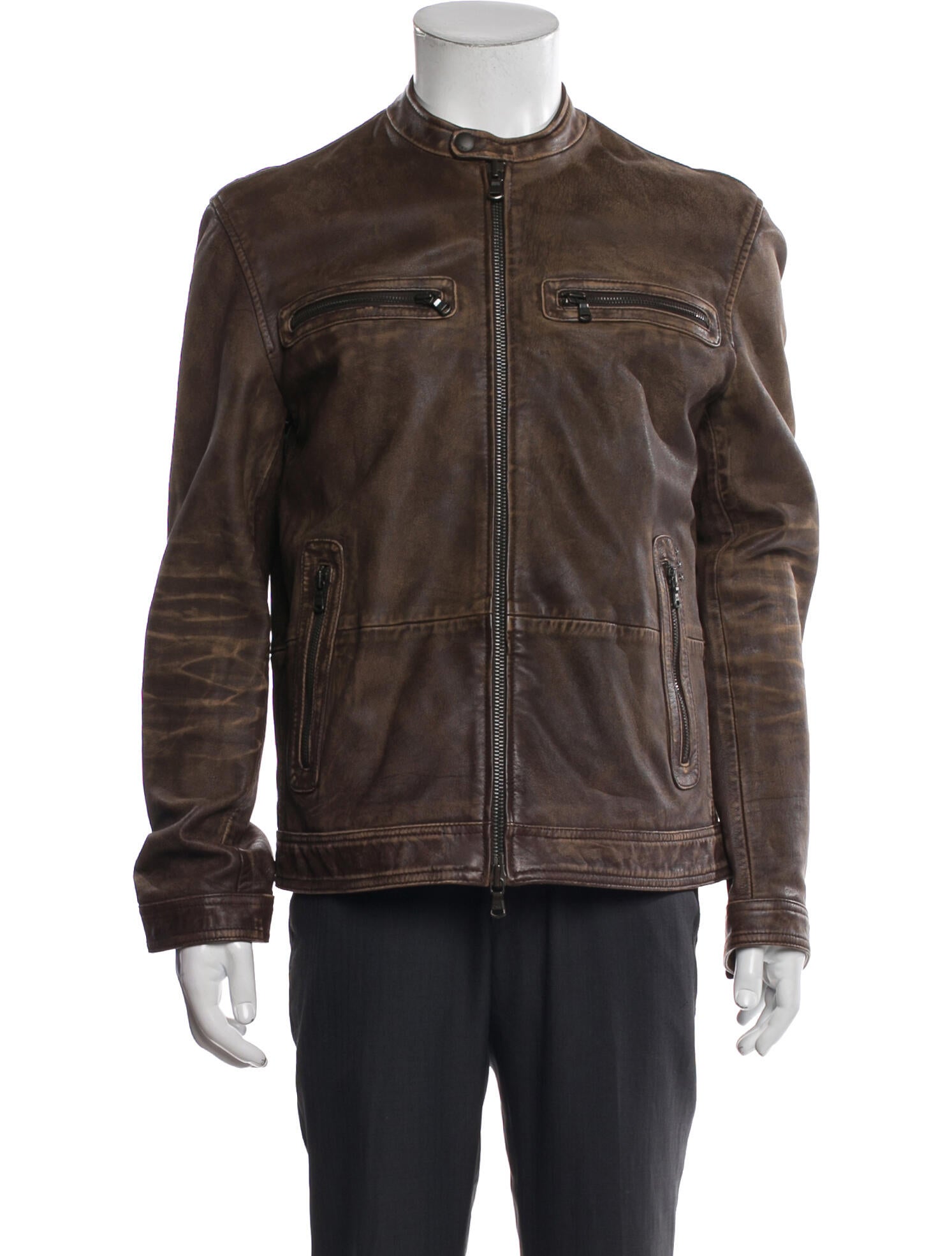 John Varvatos Star USA Eel Skin Moto Jacket