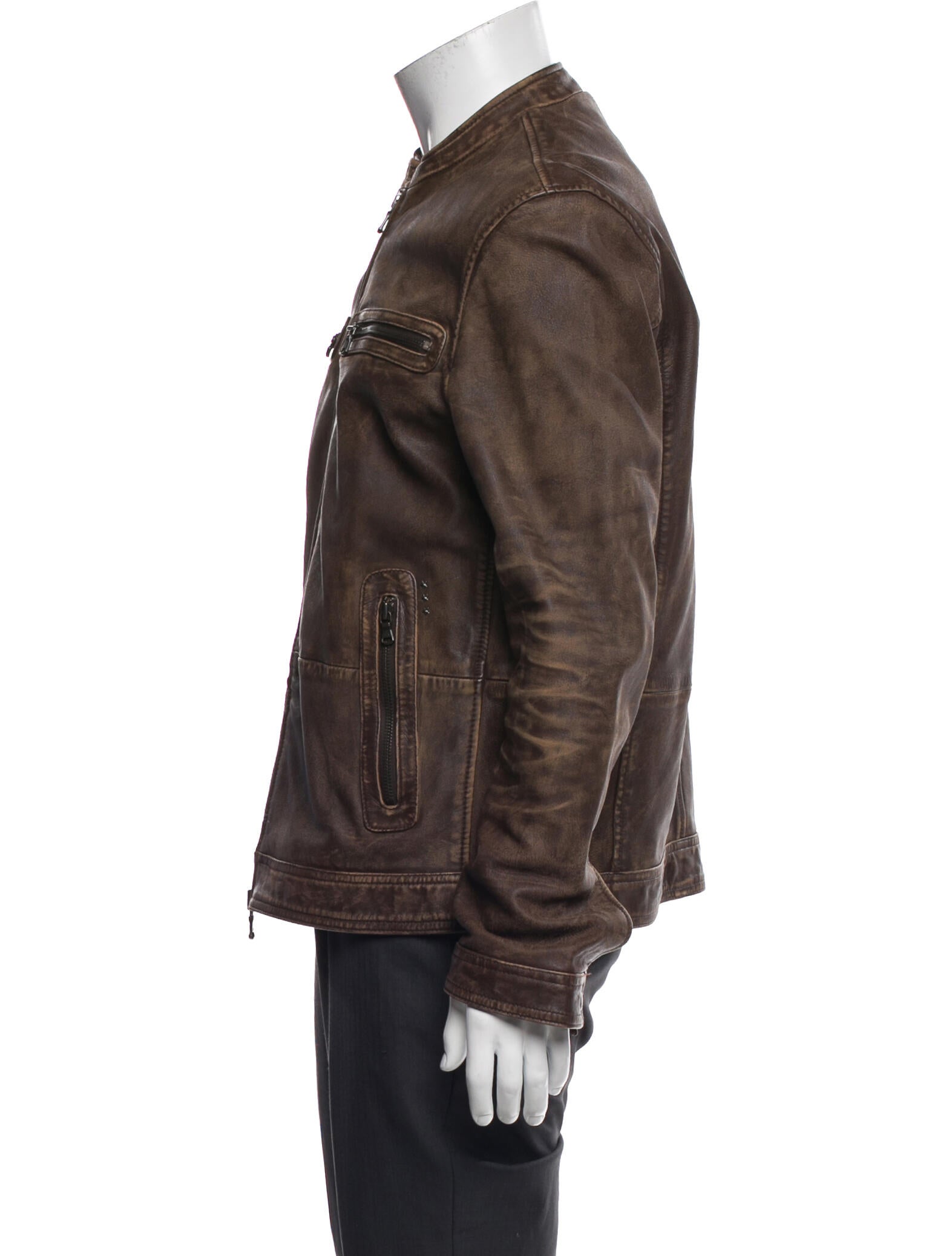 John Varvatos Star USA Eel Skin Moto Jacket