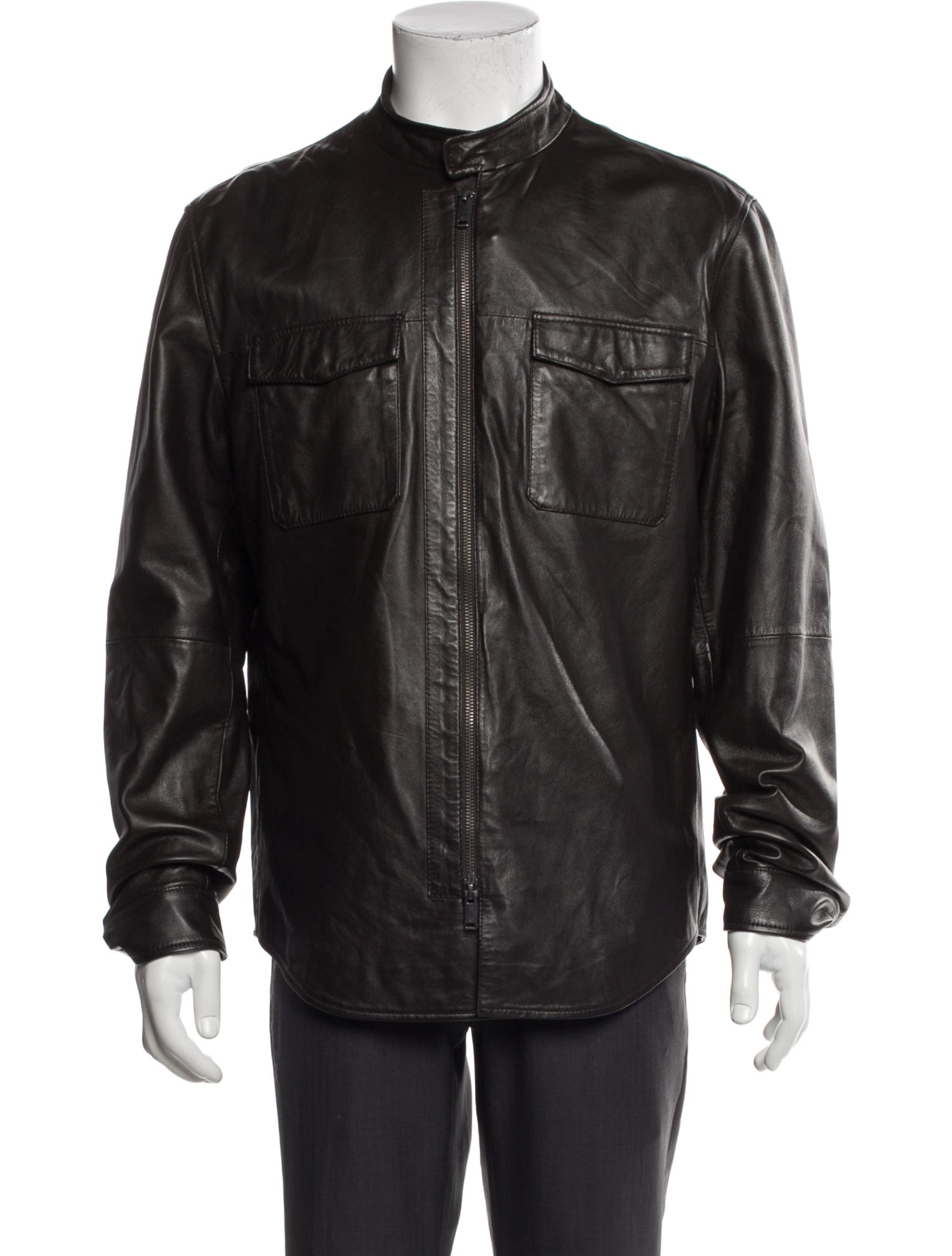 John Varvatos Star USA Lamb Leather Utility Jacket