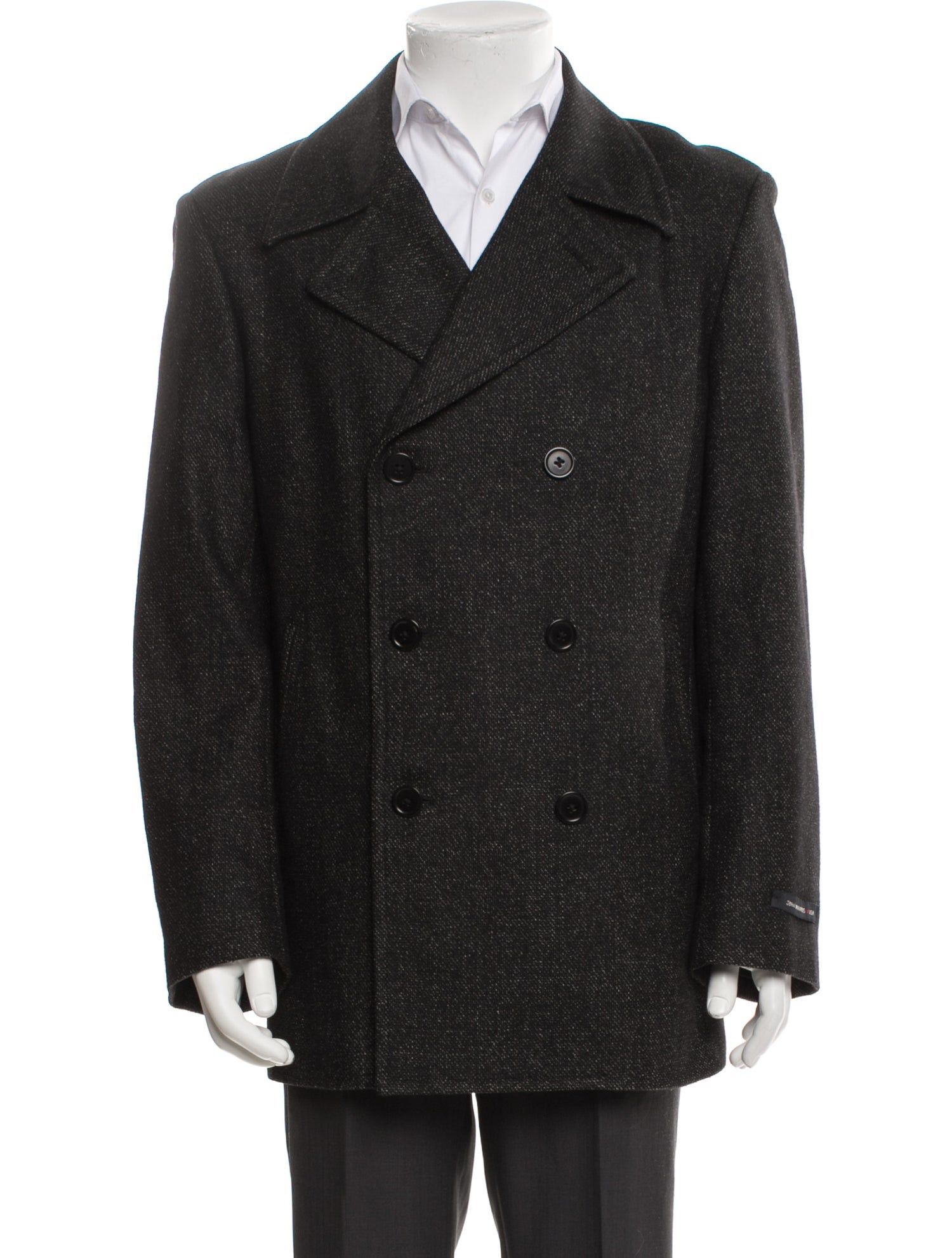 John Varvatos Star U.S.A. Tweed Pattern Peacoat