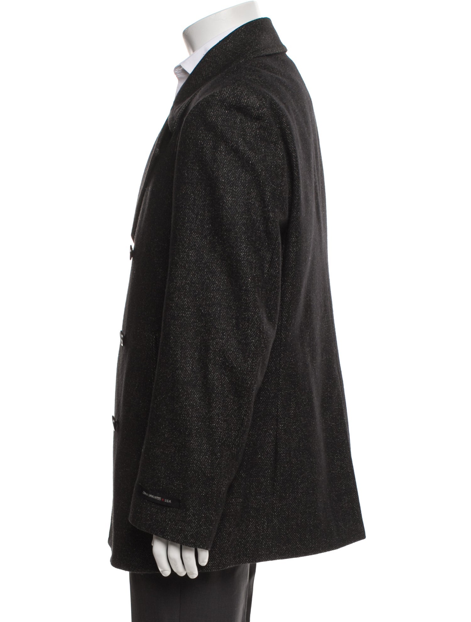 John Varvatos Star U.S.A. Tweed Pattern Peacoat