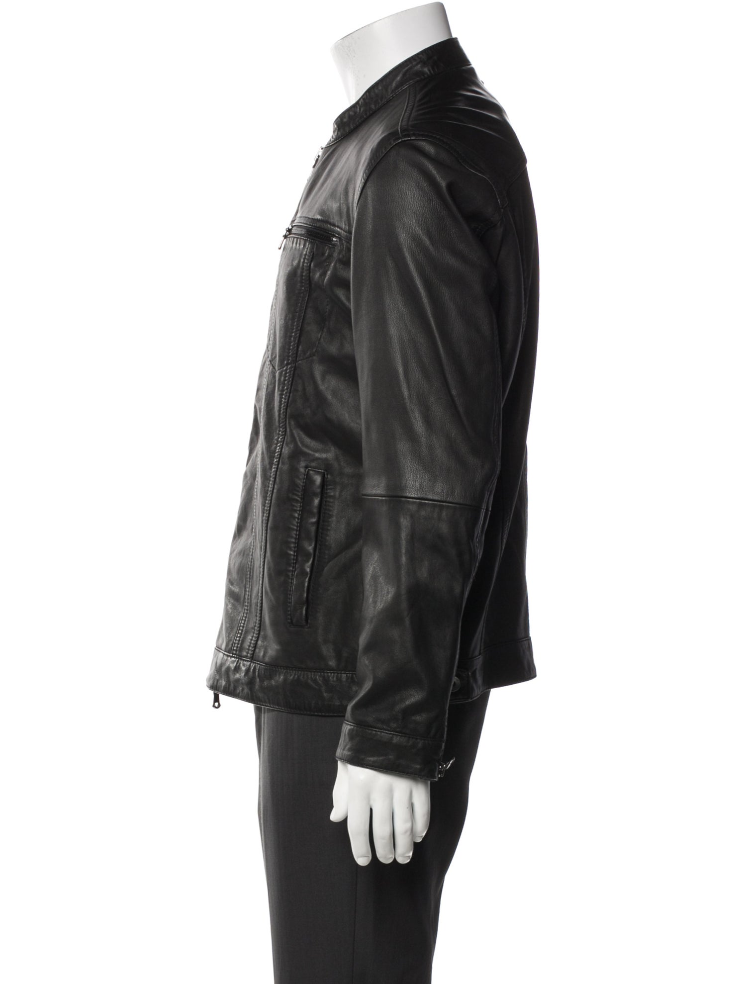 John Varvatos Star U.S.A. Eel Skin Moto Jacket