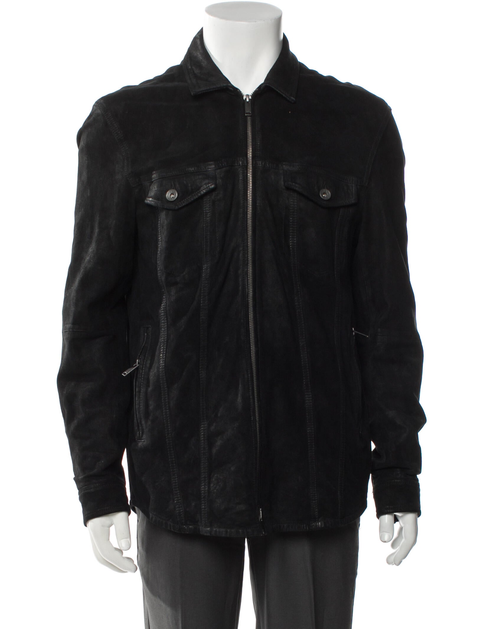 John Varvatos Star U.S.A. Suede Trucker Jacket