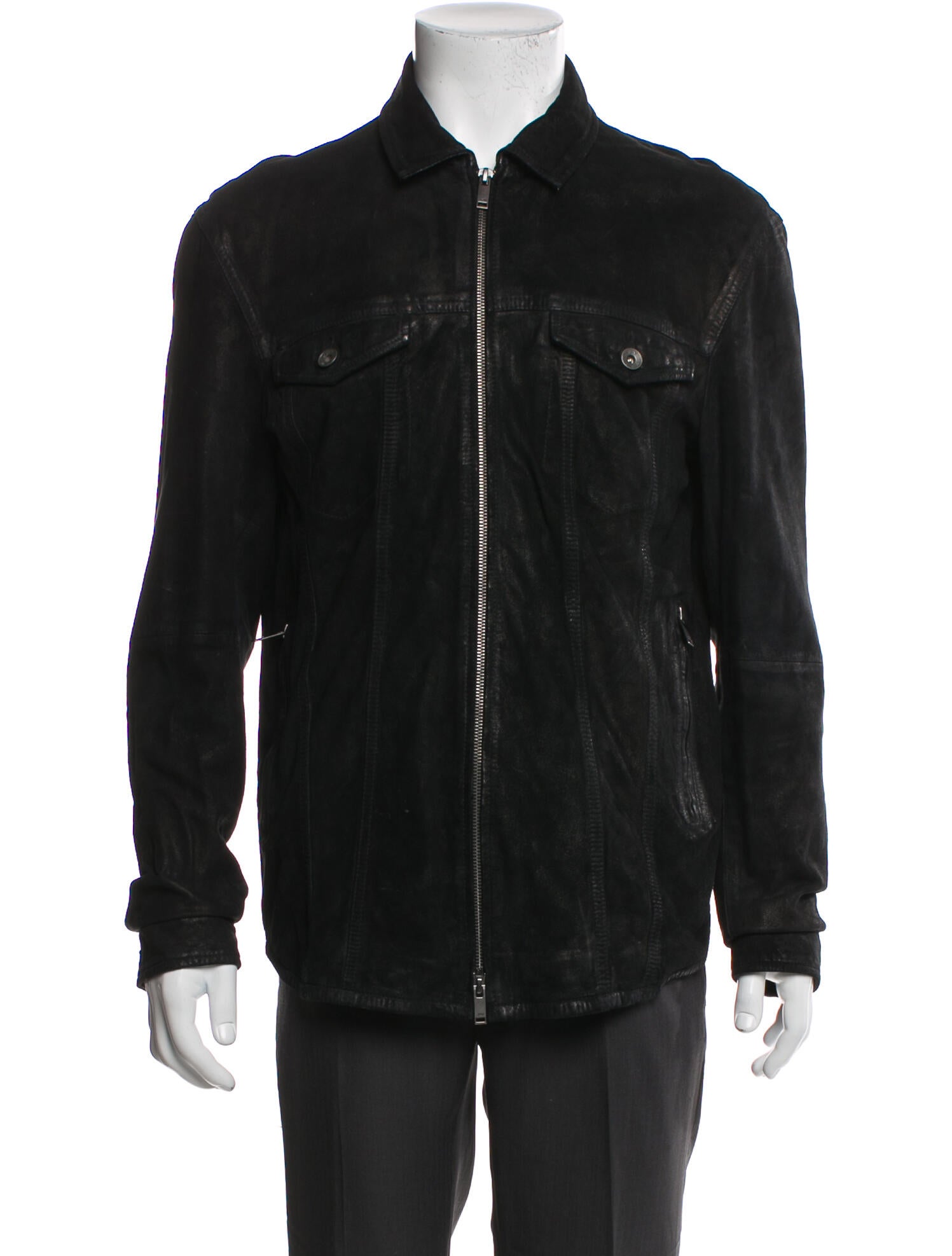 John Varvatos Star U.S.A. Suede Denim Jacket