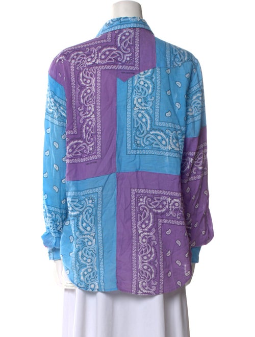 Joey Wölffer Reworked Printed Long Sleeve Button-Up Top