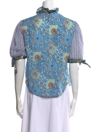 Joey Wölffer Reworked Printed V-Neck Blouse