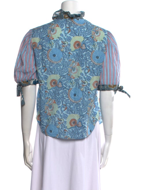 Joey Wölffer Reworked Printed V-Neck Blouse