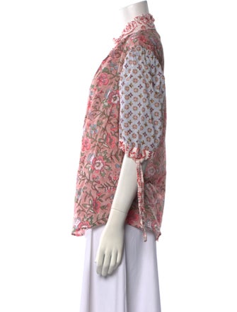 Joey Wölffer Reworked Floral Print V-Neck Blouse