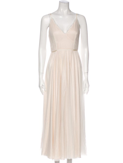 Jill Jill Stuart V-Neck Long Dress White
