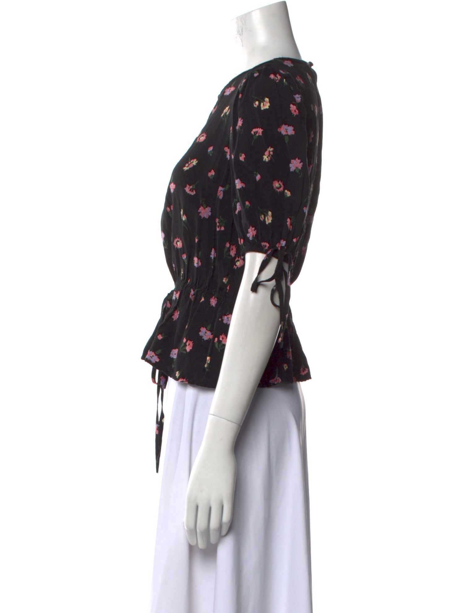 Jill Jill Stuart Floral Print Crew Neck Crop Top