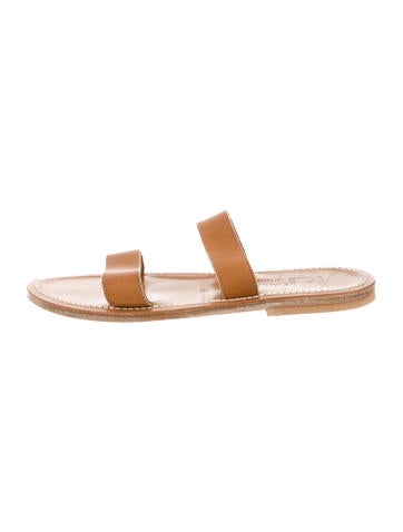 K Jacques St. Tropez Leather Slide Sandals