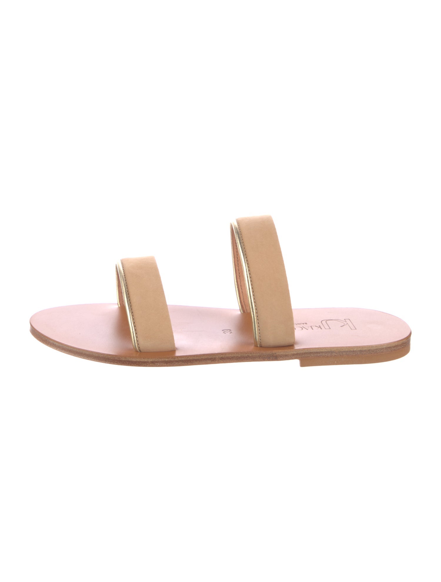 K Jacques St. Tropez Suede Leather Trim Embellishment Slides