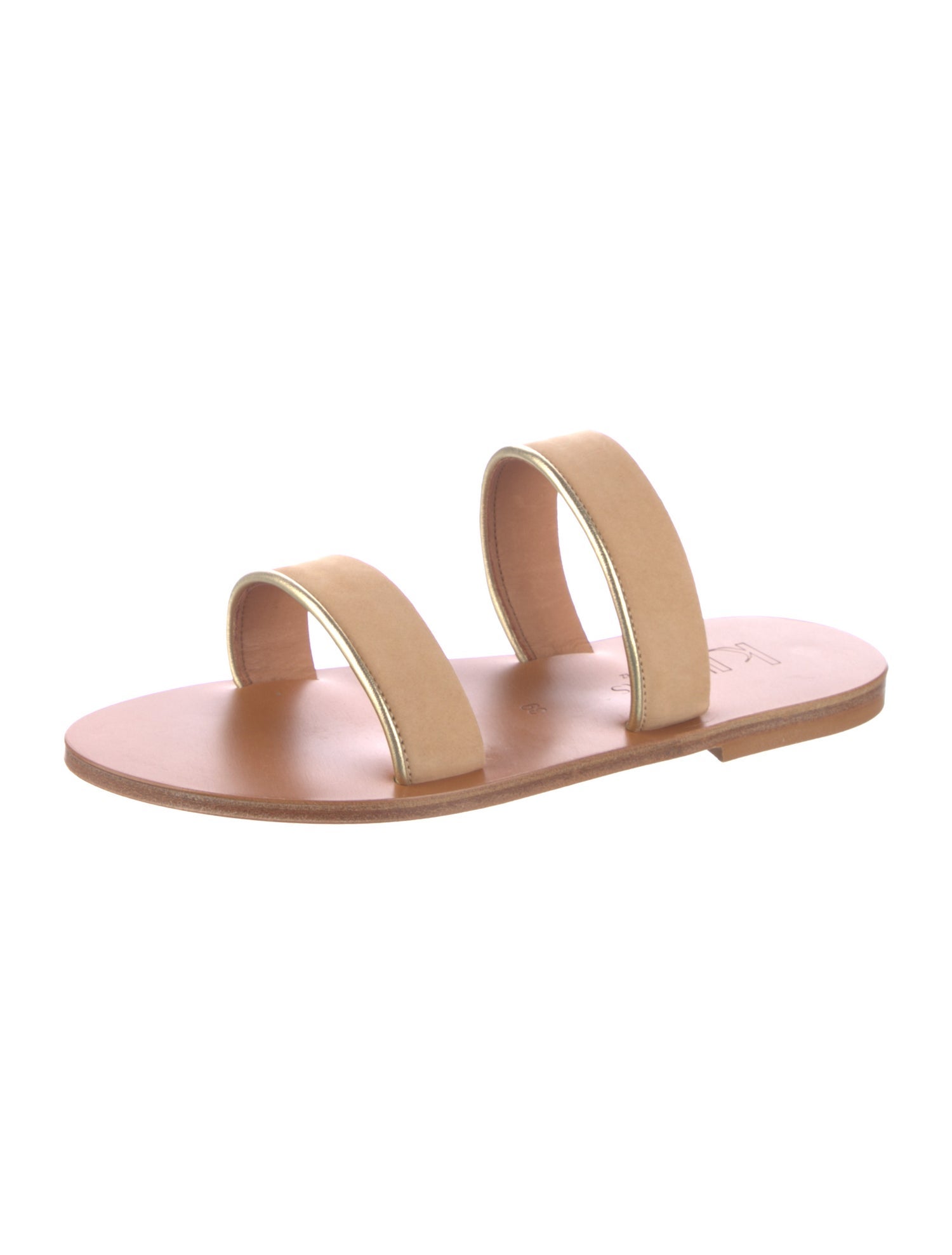 K Jacques St. Tropez Suede Leather Trim Embellishment Slides