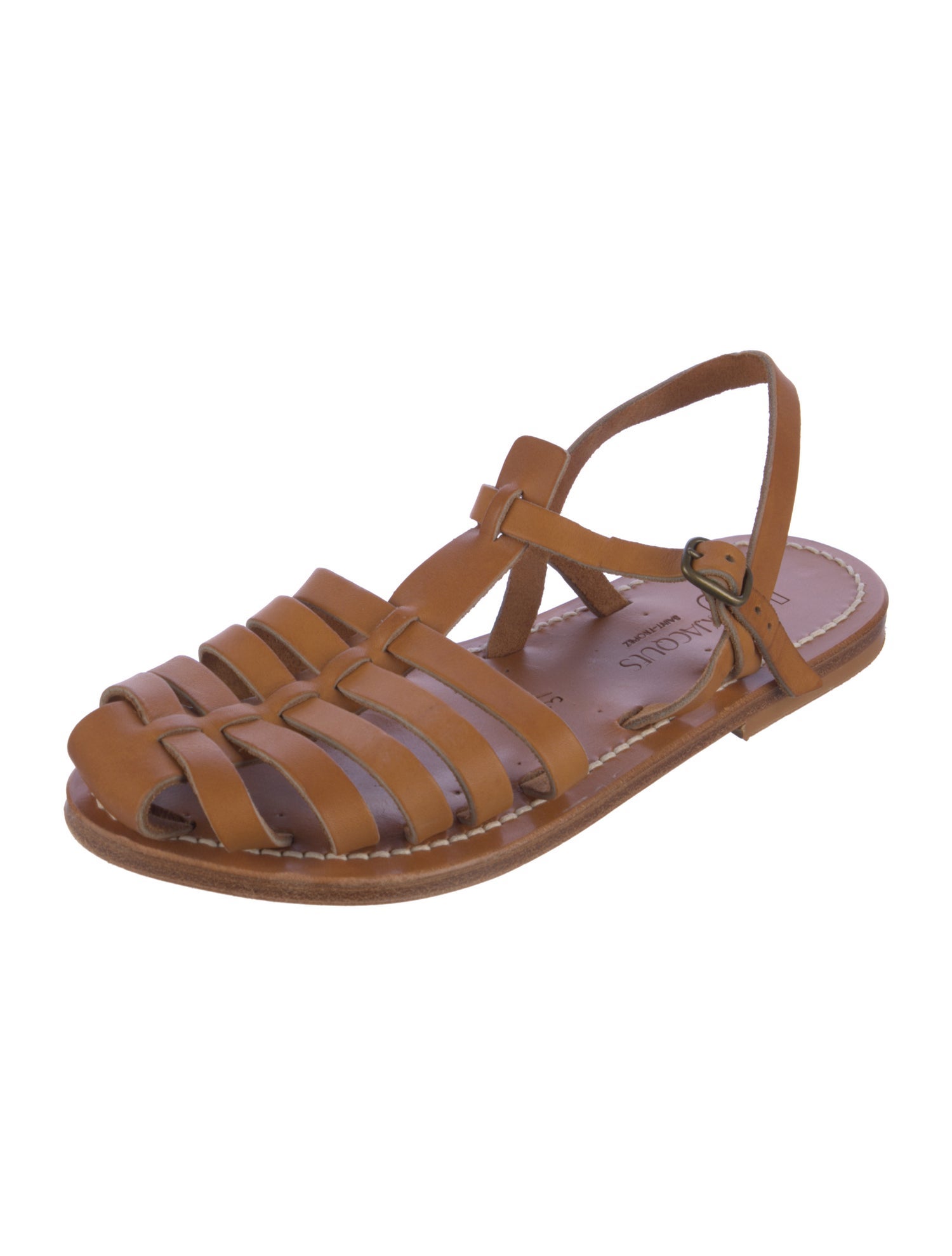 K Jacques St. Tropez Leather Gladiator Sandals
