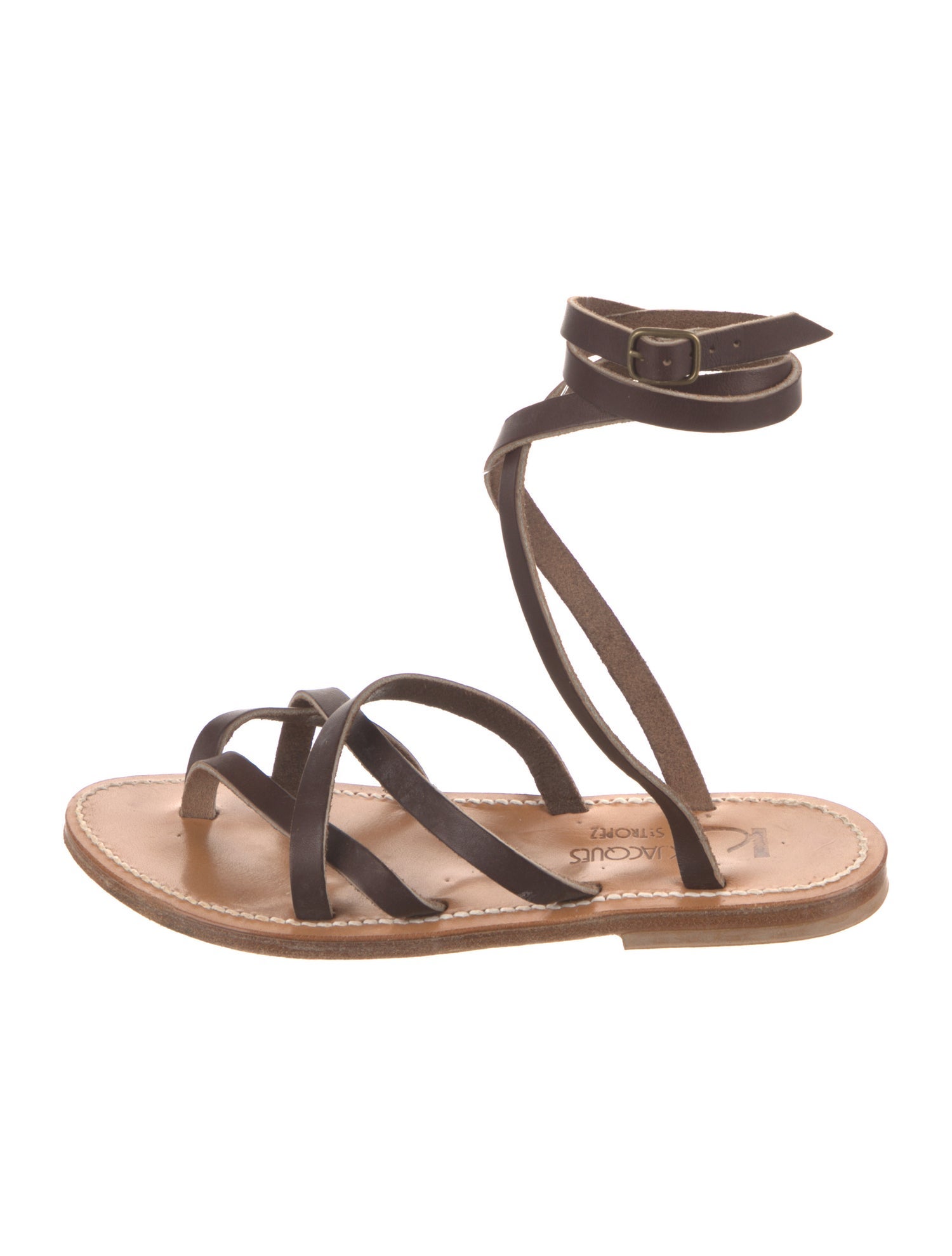 K Jacques St. Tropez Leather Gladiator Sandals