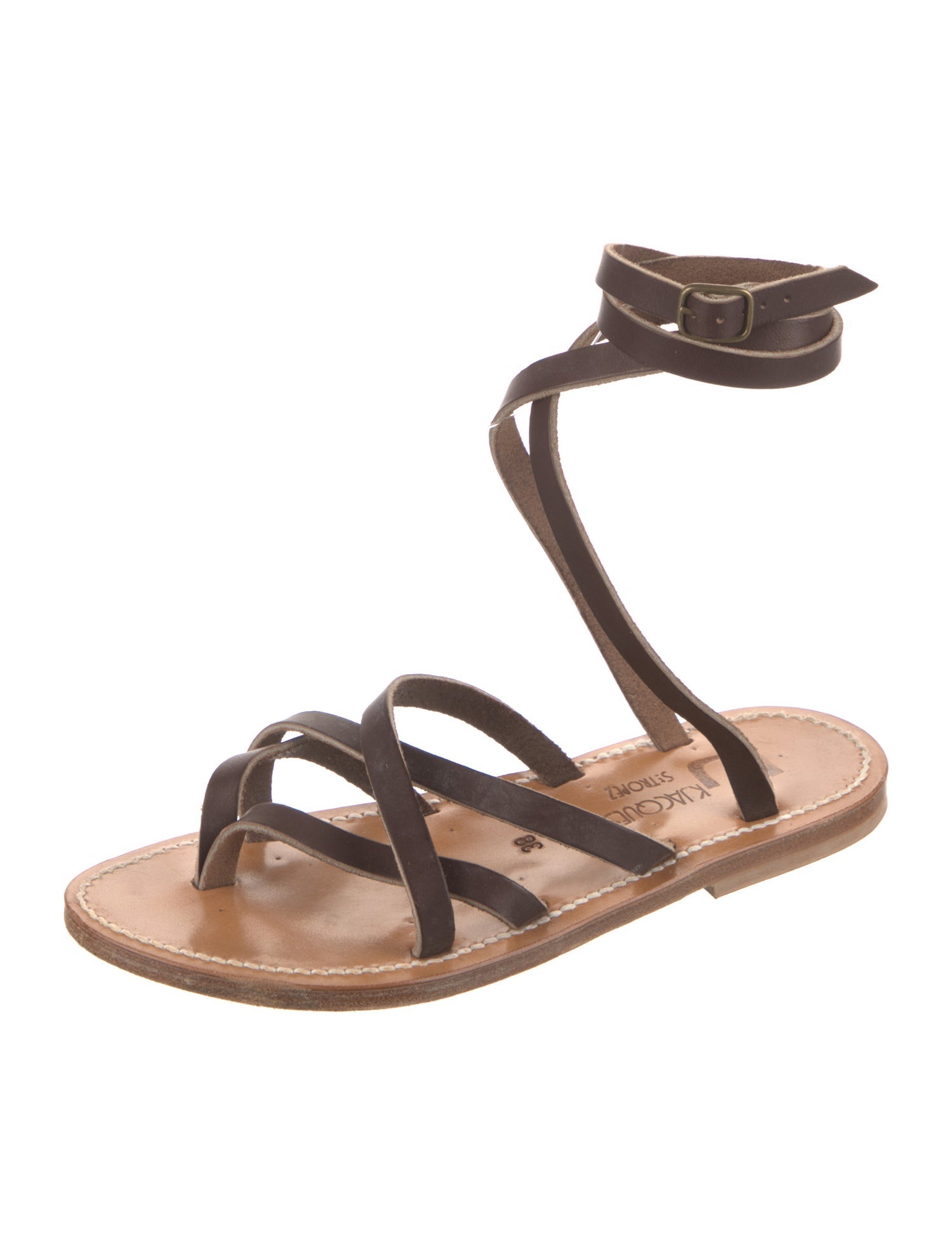 K Jacques St. Tropez Leather Gladiator Sandals