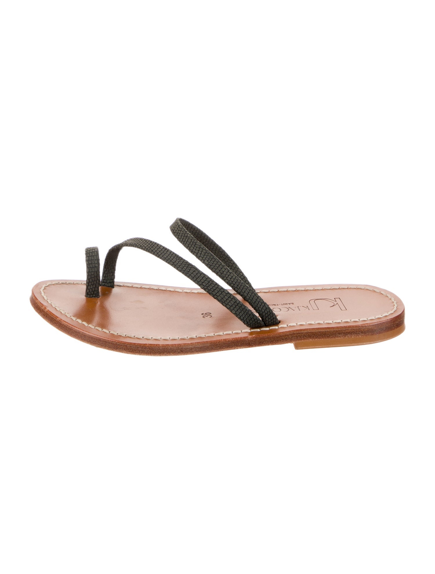 K Jacques St. Tropez Leather Slides