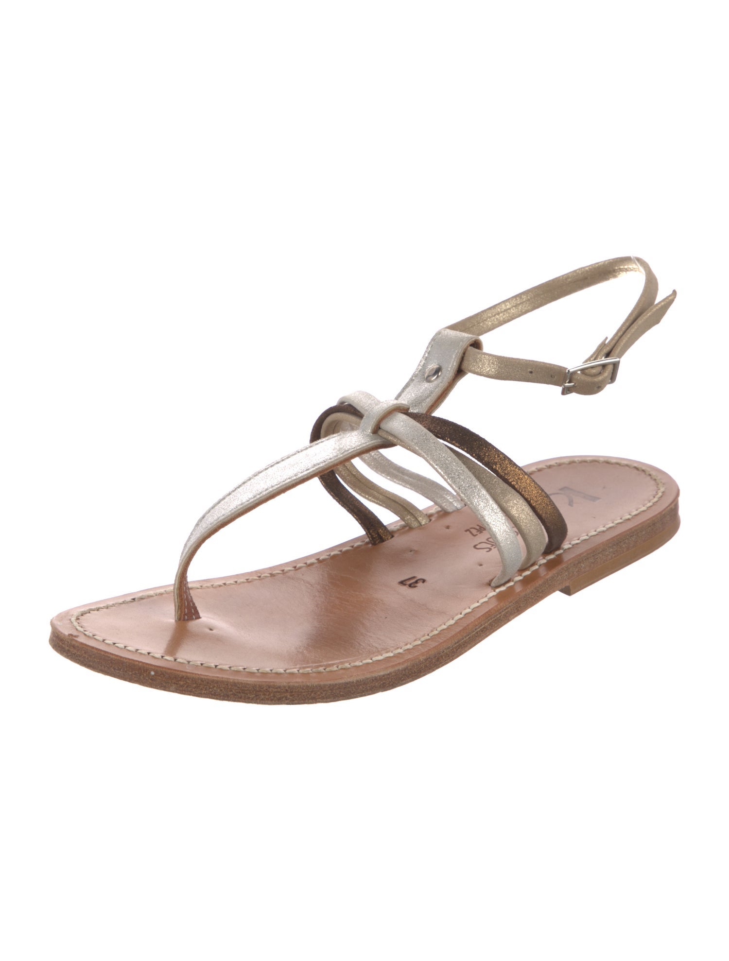 K Jacques St. Tropez Leather Gladiator Sandals