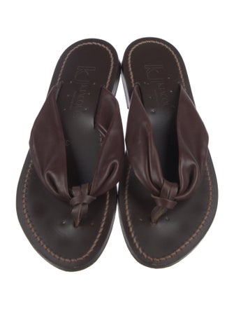 K Jacques St. Tropez Leather Slides