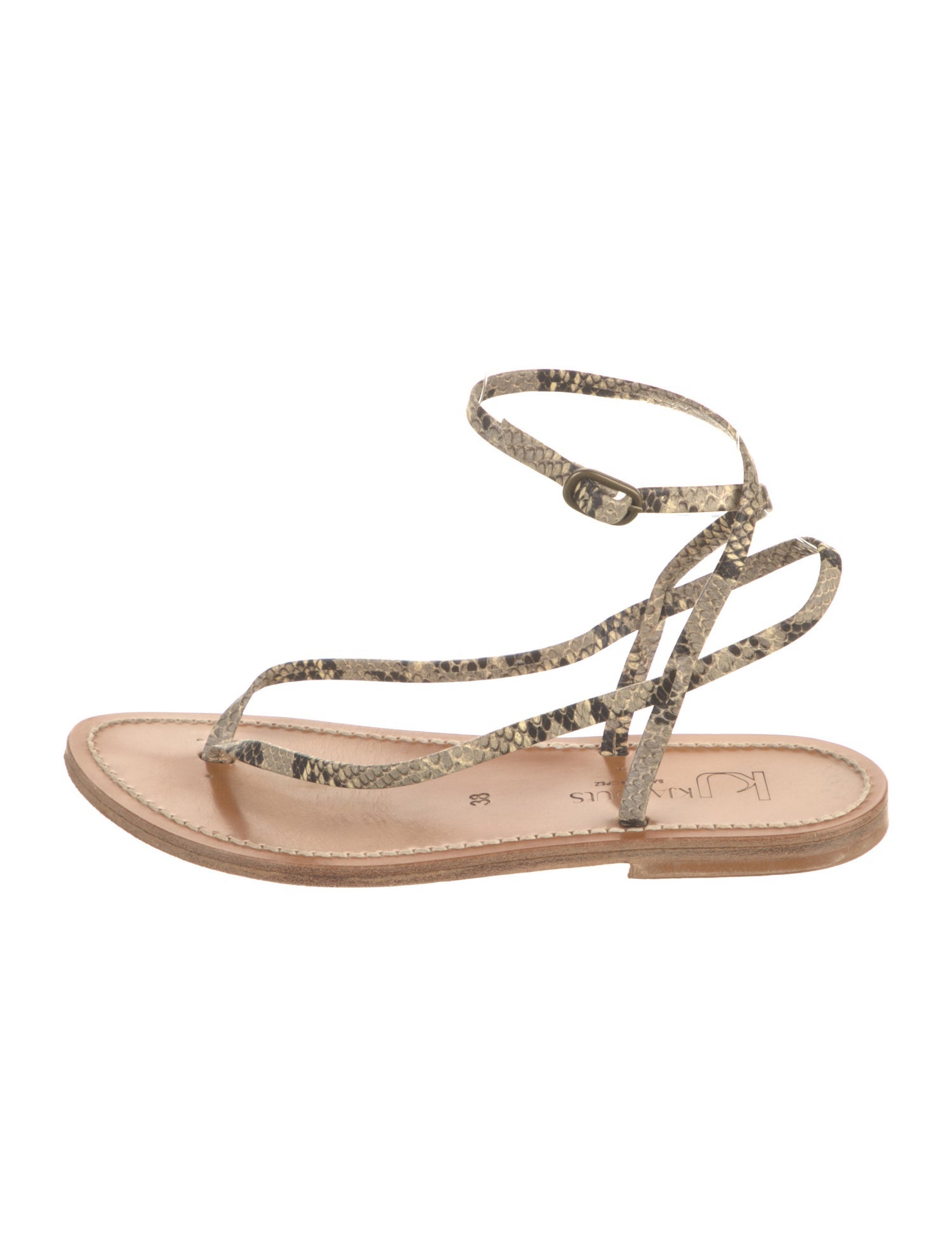 K Jacques St. Tropez Leather T-Strap Sandals